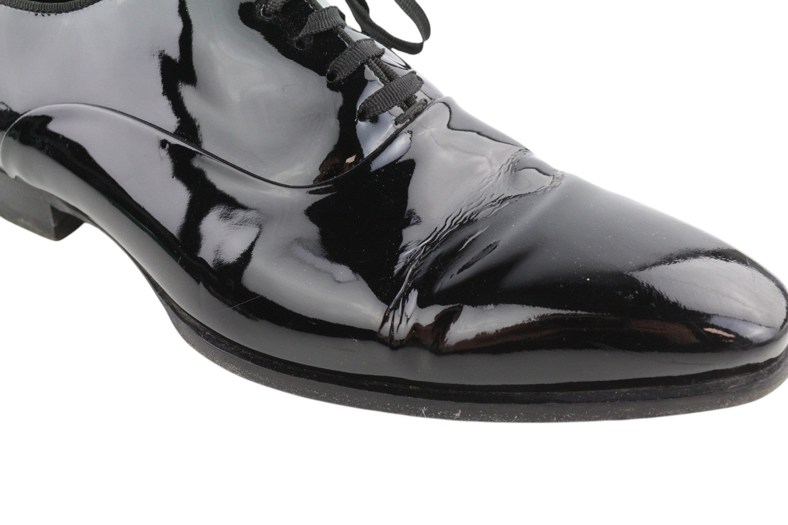 SUITSUPPLY Men Shoes EU41.5 Black Lacquered Classic Formal Laced Low-Top