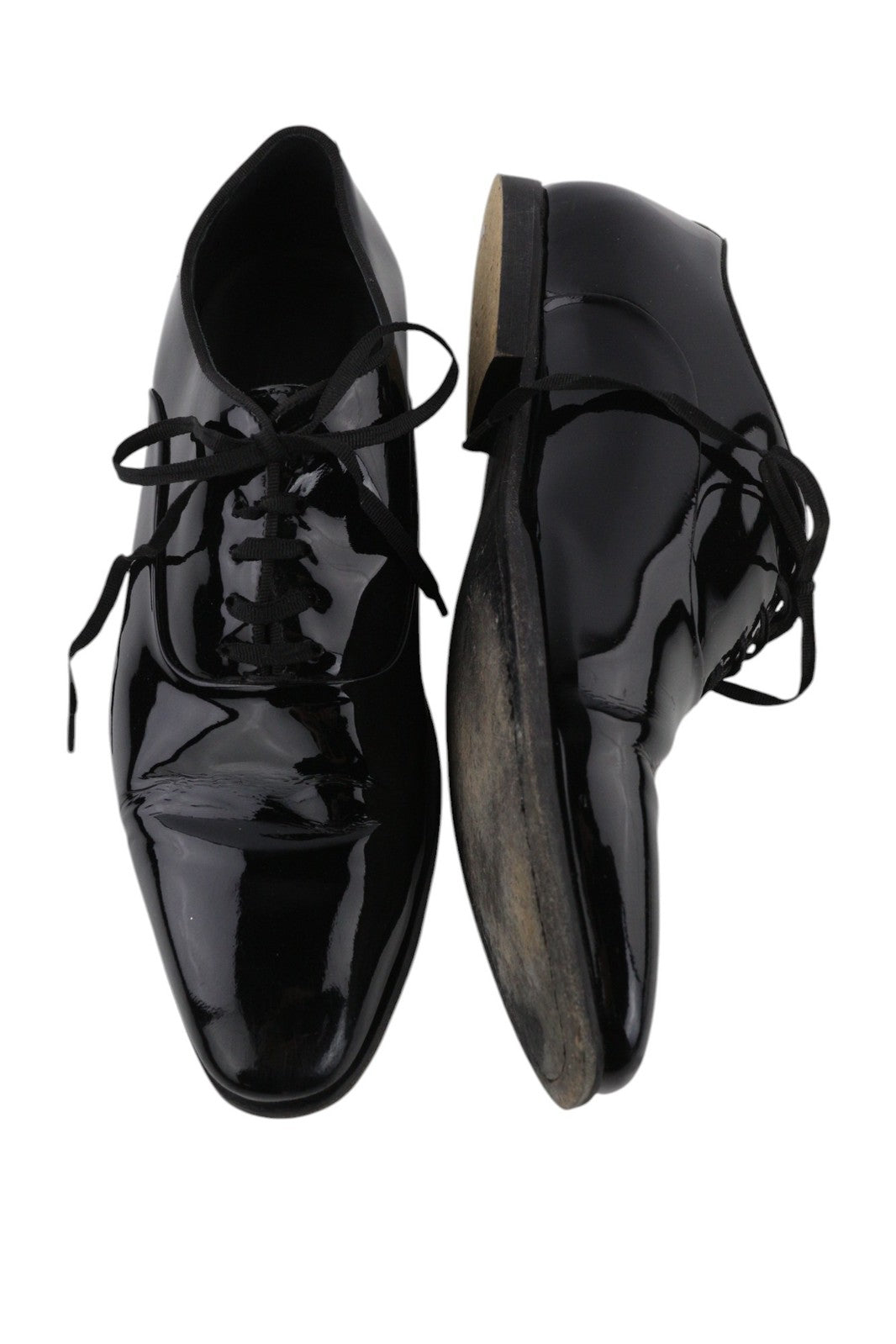 SUITSUPPLY Men Shoes EU41.5 Black Lacquered Classic Formal Laced Low-Top