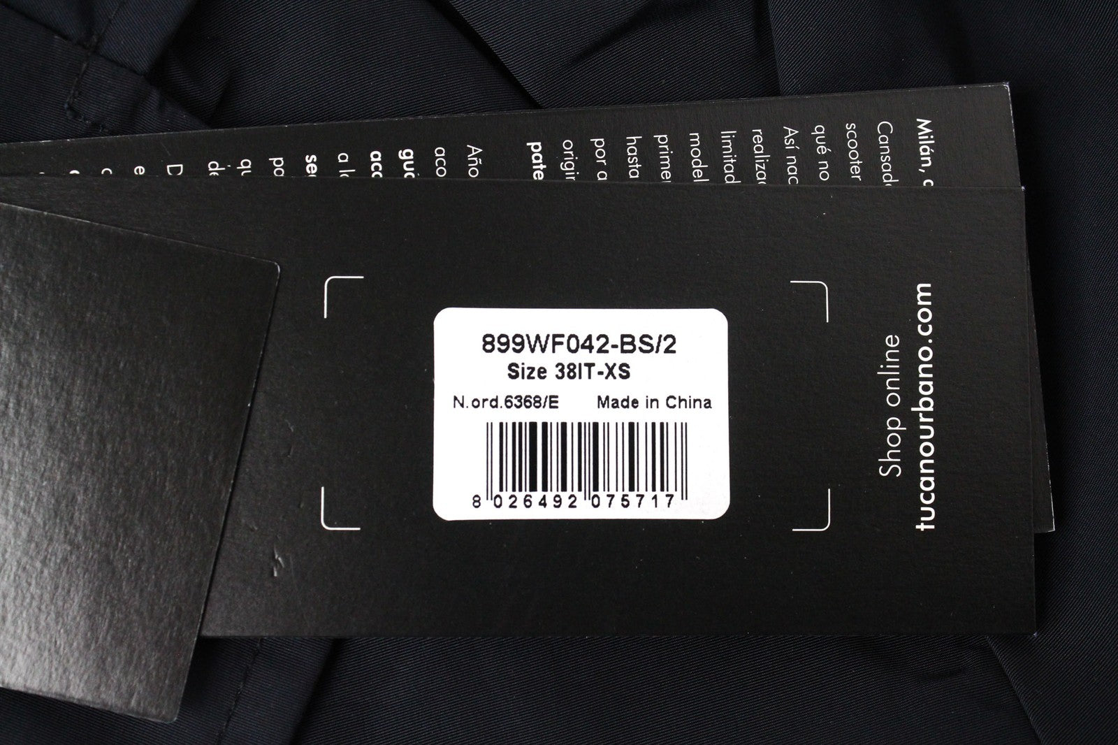 TUCANO URBANO Freccia Women's Jacket XS Navy Windproof Lined Coat