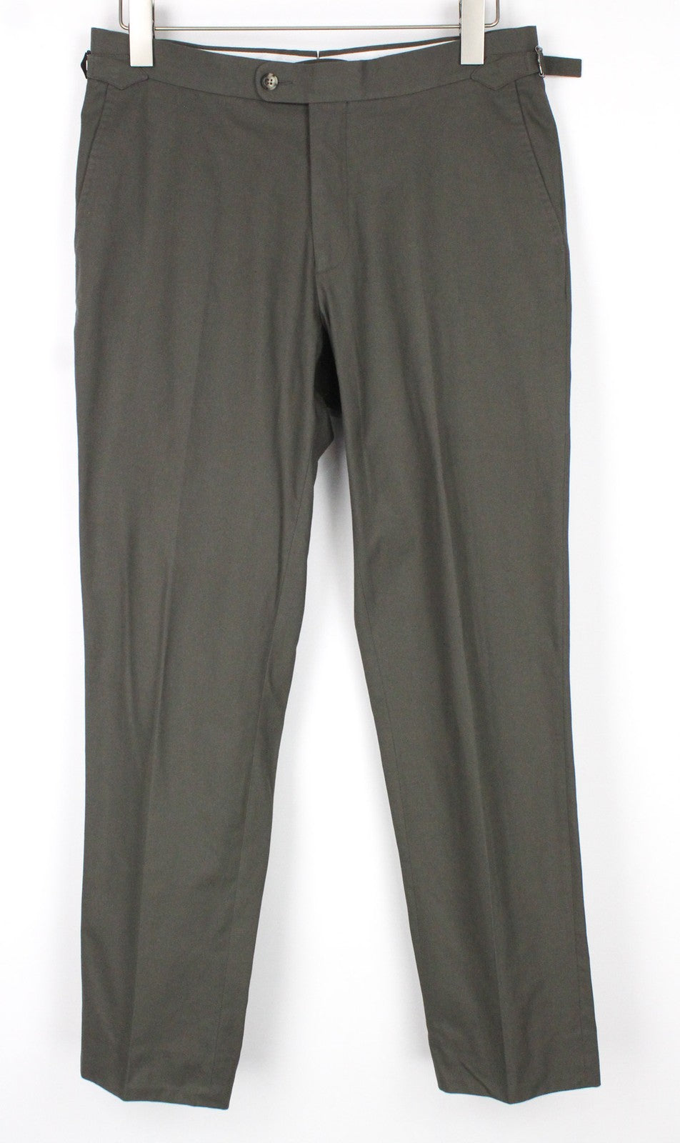 SUITSUPPLY Soho Men's Trousers UK38S Green Cotton Pleated Smart Casual