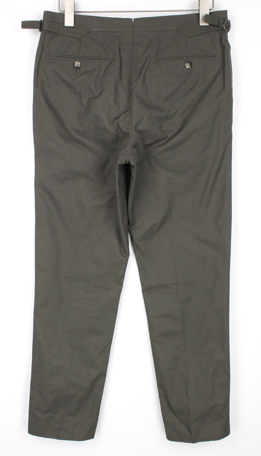 SUITSUPPLY Soho Men's Trousers UK38S Green Cotton Pleated Smart Casual