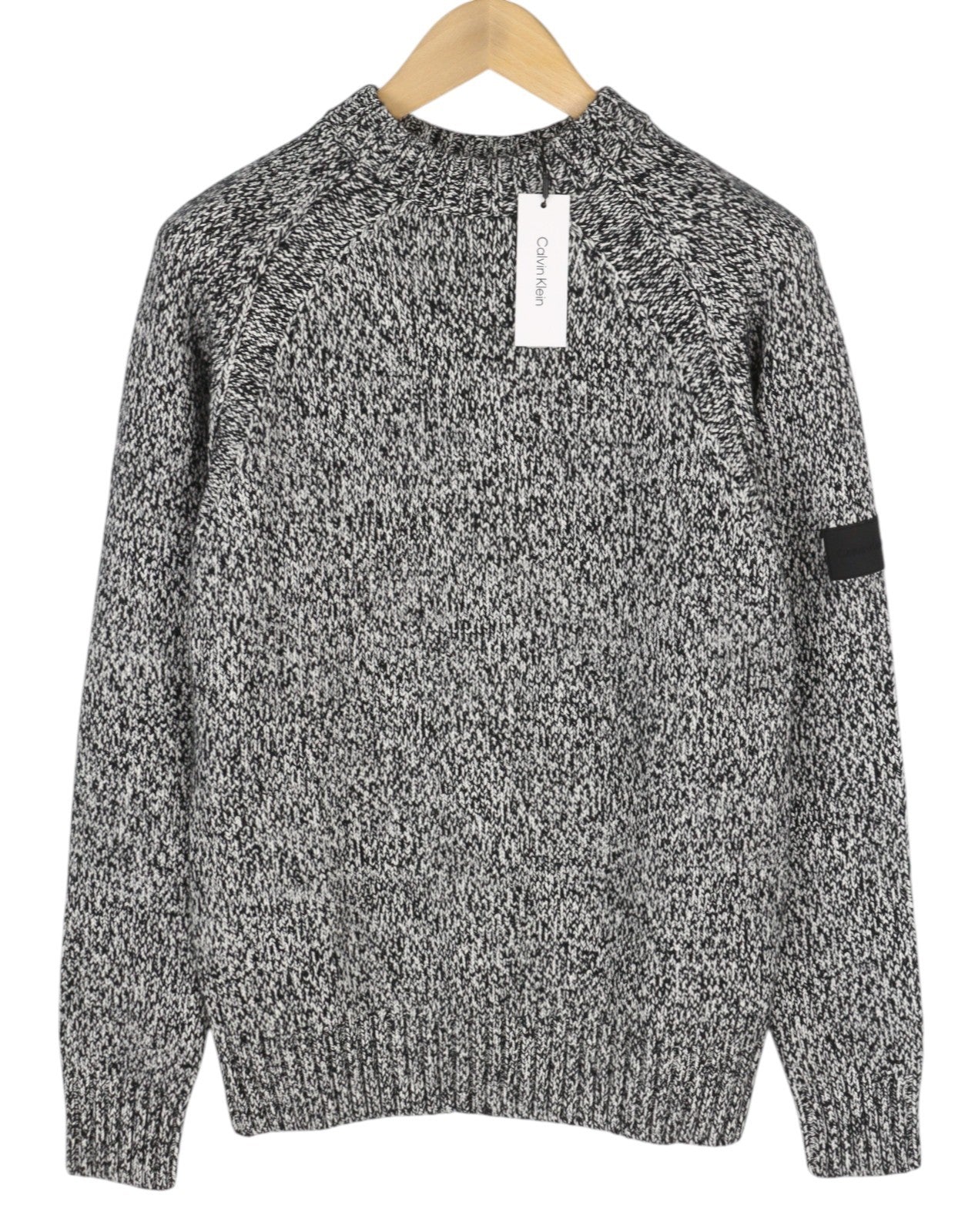 CALVIN KLEIN 2 Color Wool Blend Cn Men Jumper S Crew Neck Tight-Knit Pullover