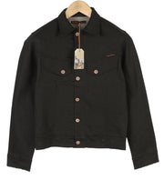 NUDIE JEANS Conny Stretch Men Jacket XS Dry Black Coated Buttoned Denim Unisex