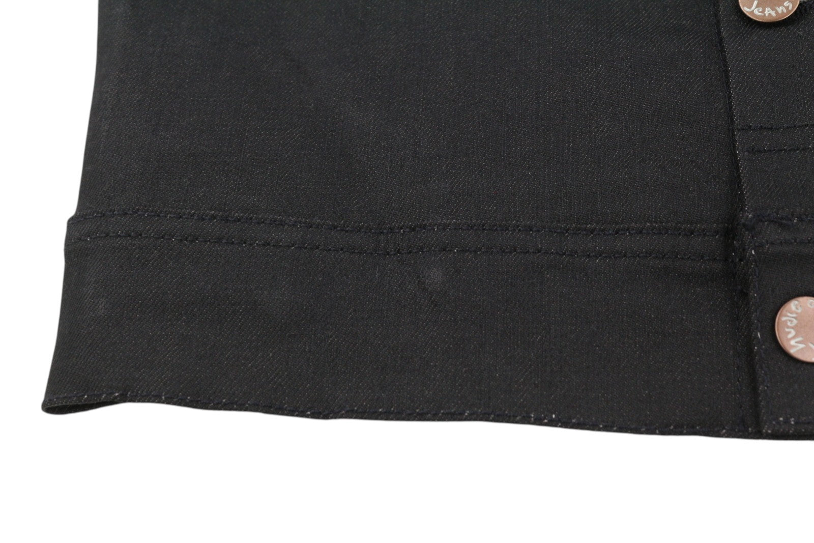 NUDIE JEANS Conny Stretch Men Jacket XS Dry Black Coated Buttoned Denim Unisex
