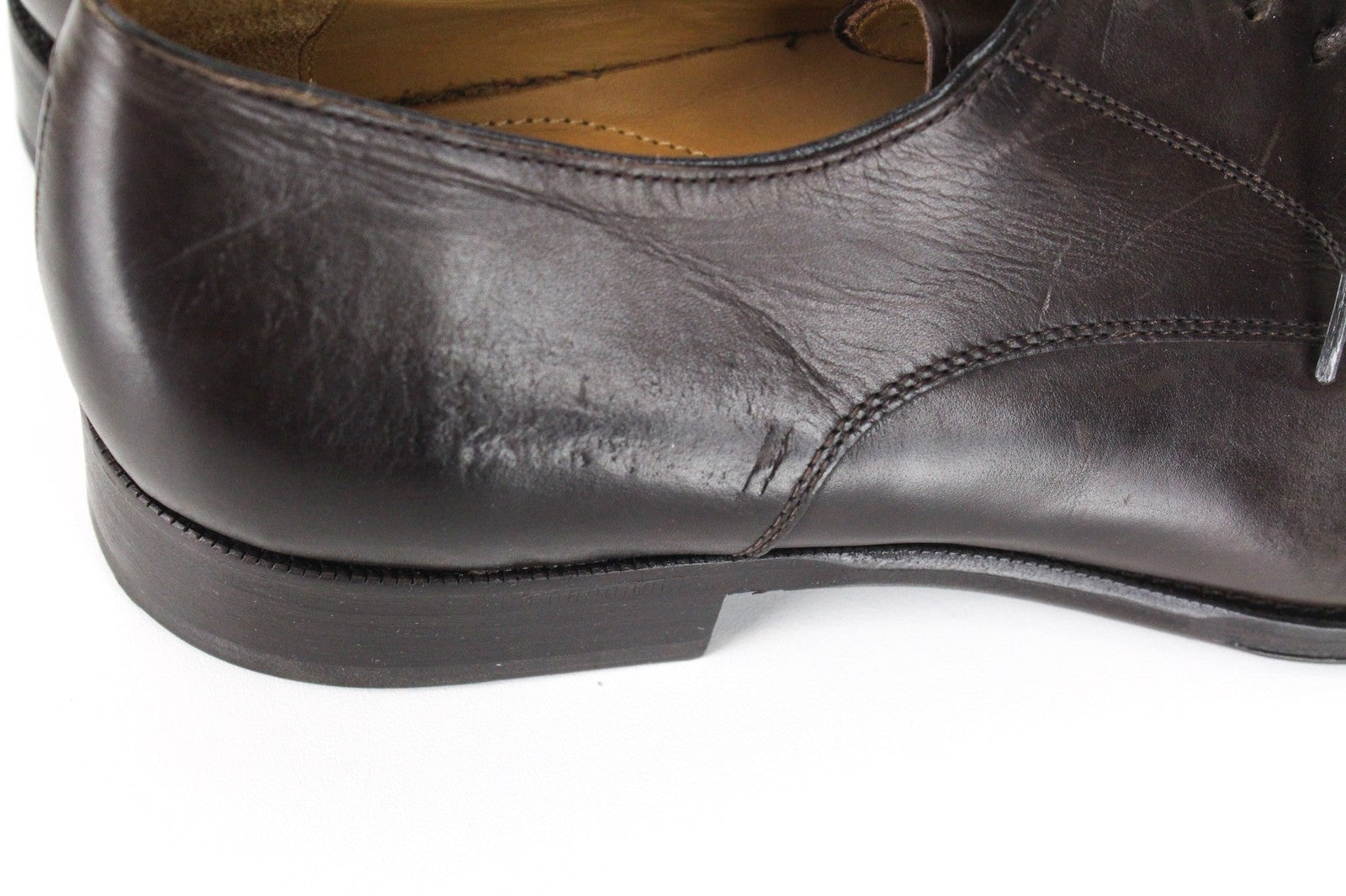 SUITSUPPLY Men's Shoes EU43 Brown Leather Formal Laced Classic Low-Top