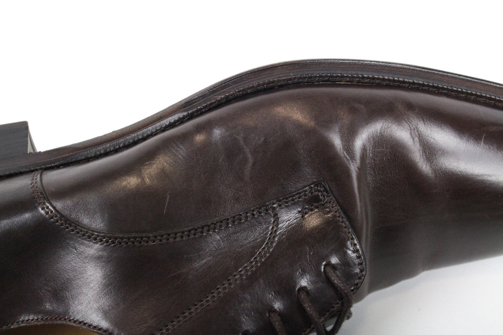 SUITSUPPLY Men's Shoes EU43 Brown Leather Formal Laced Classic Low-Top