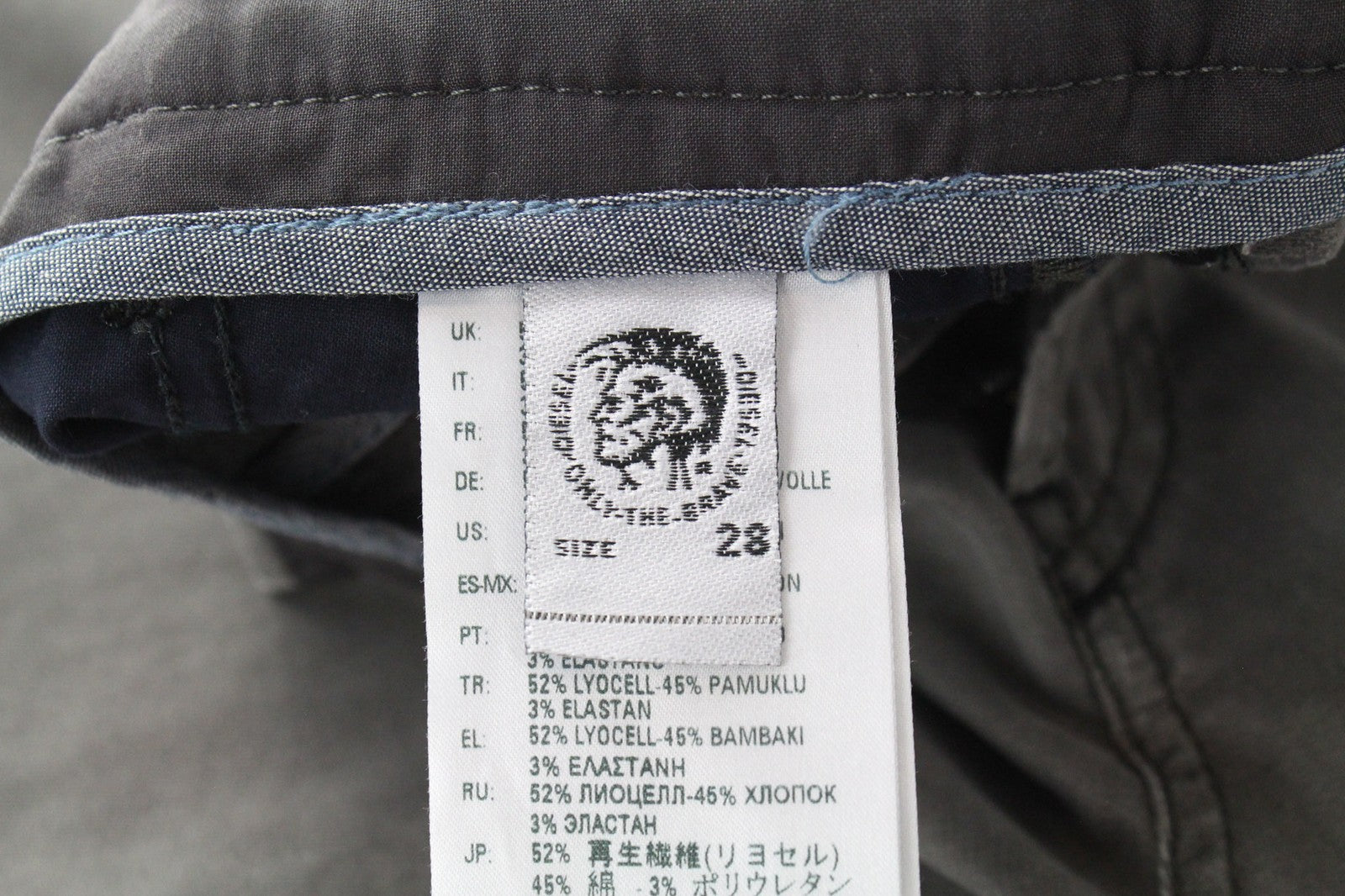 DIESEL Slim-Chino-M-NE 0685E Men's Jeans W28 Grey Stretch Jogg Slim