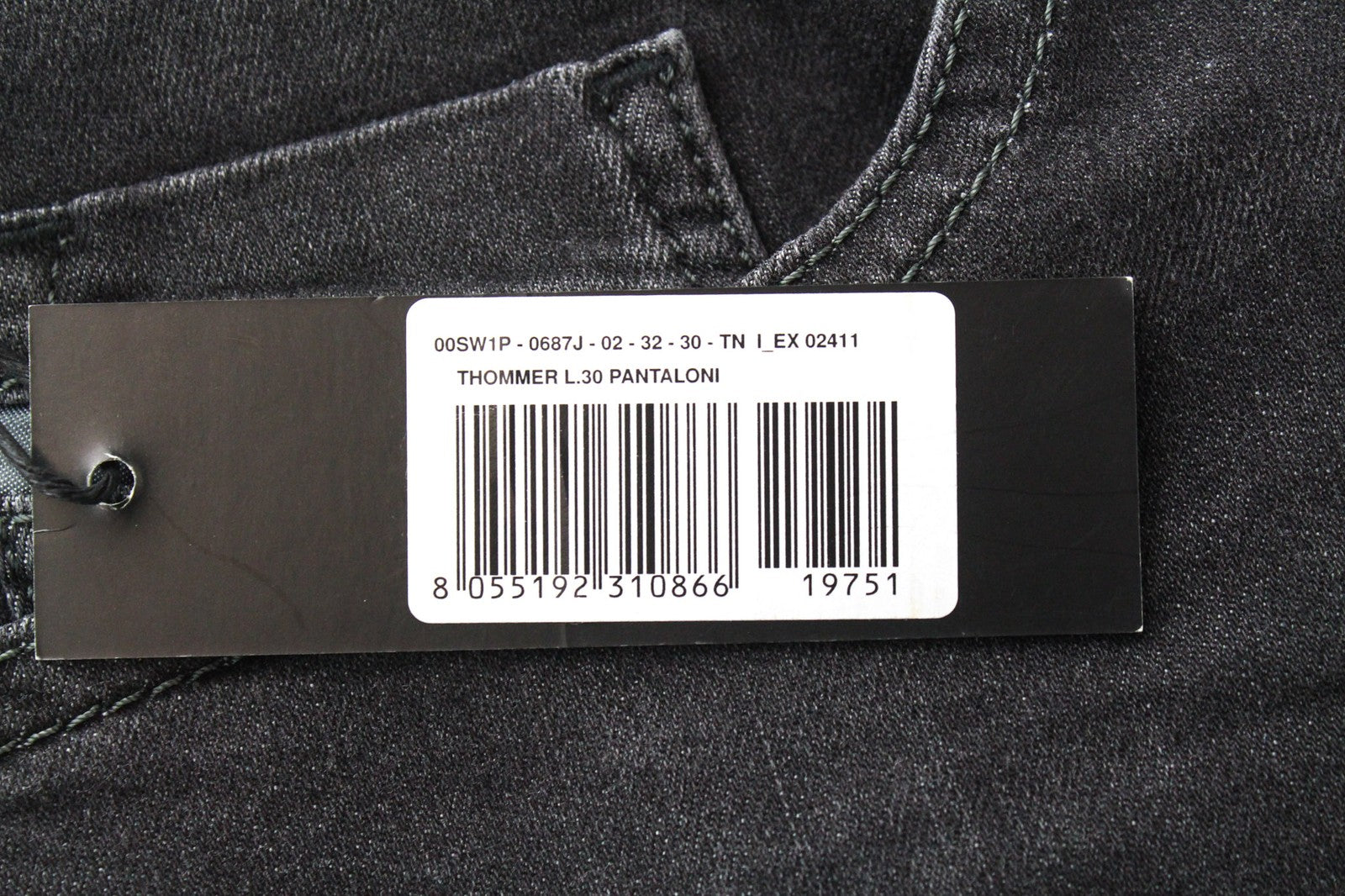 DIESEL Thommer 0687J Men's Jeans W32/L30 Slim Skinny Grey Cotton Washed