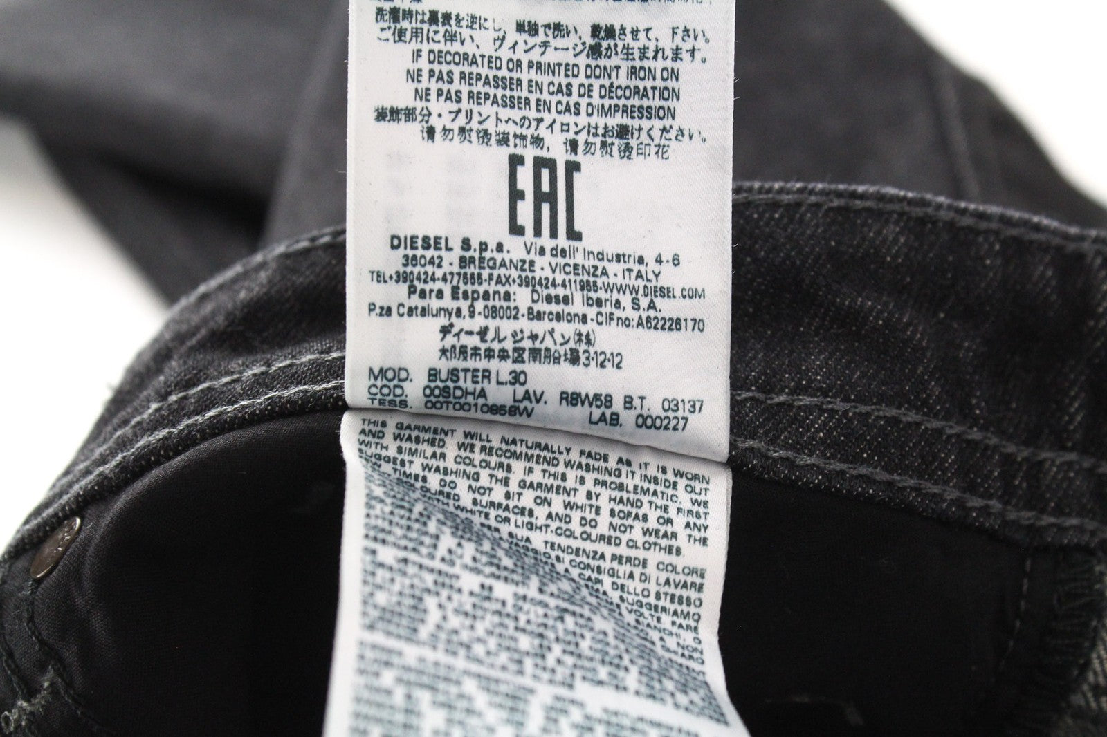 DIESEL Buster R8W58 Men's Jeans W28/L30 Grey Slim Fit Tapered Stretch