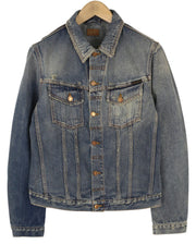 NUDIE JEANS Billy vyriška striukė M Shimmering Indigo Faded Ripped Distress Blue 