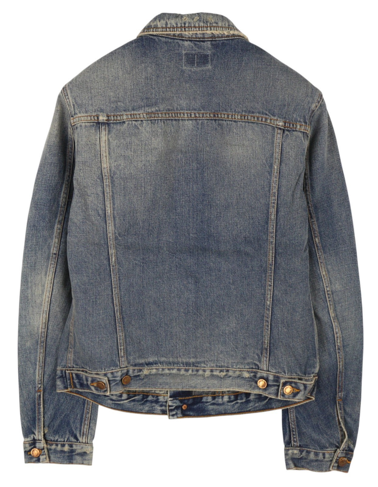 NUDIE JEANS Billy vyriška striukė M Shimmering Indigo Faded Ripped Distress Blue 