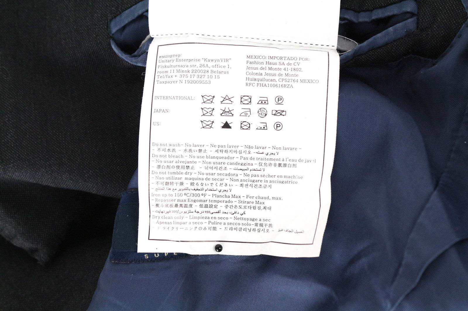 SUITSUPPLY Napoli Men's Blazer UK38S Dark Grey Wool Super 110's Lined