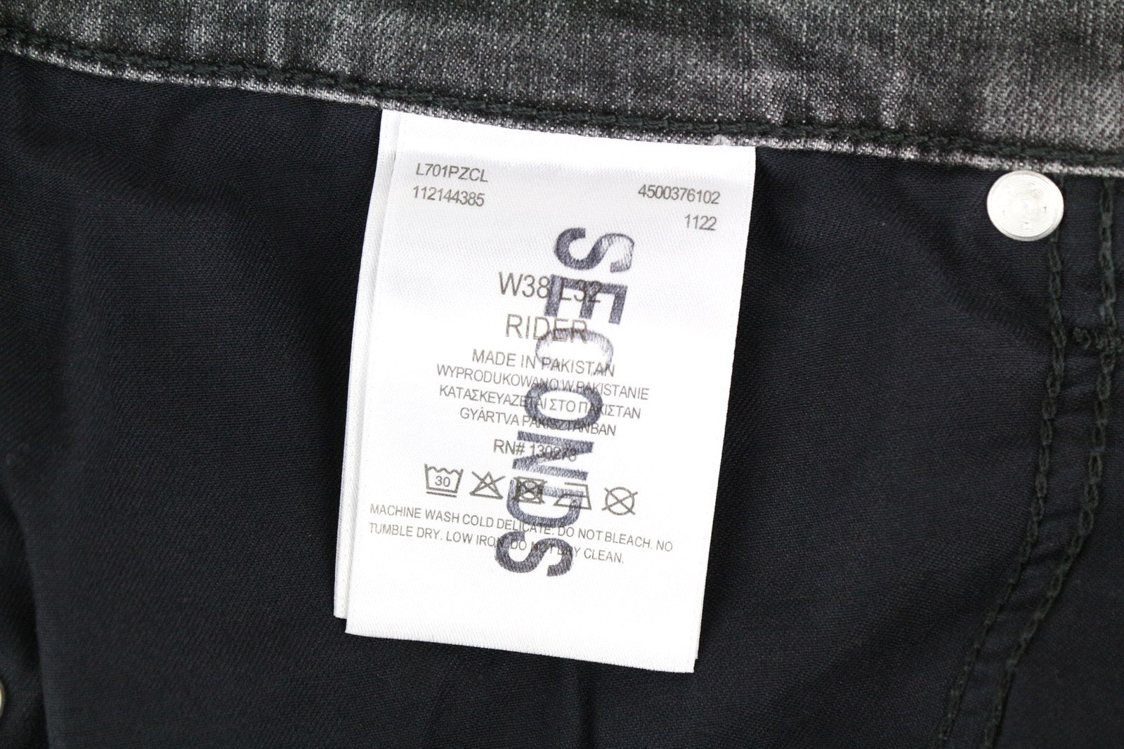 LEE Rider Men's Jeans W38/L32 Slim Fit Faded Grey Cotton Stretch 5-Pocket