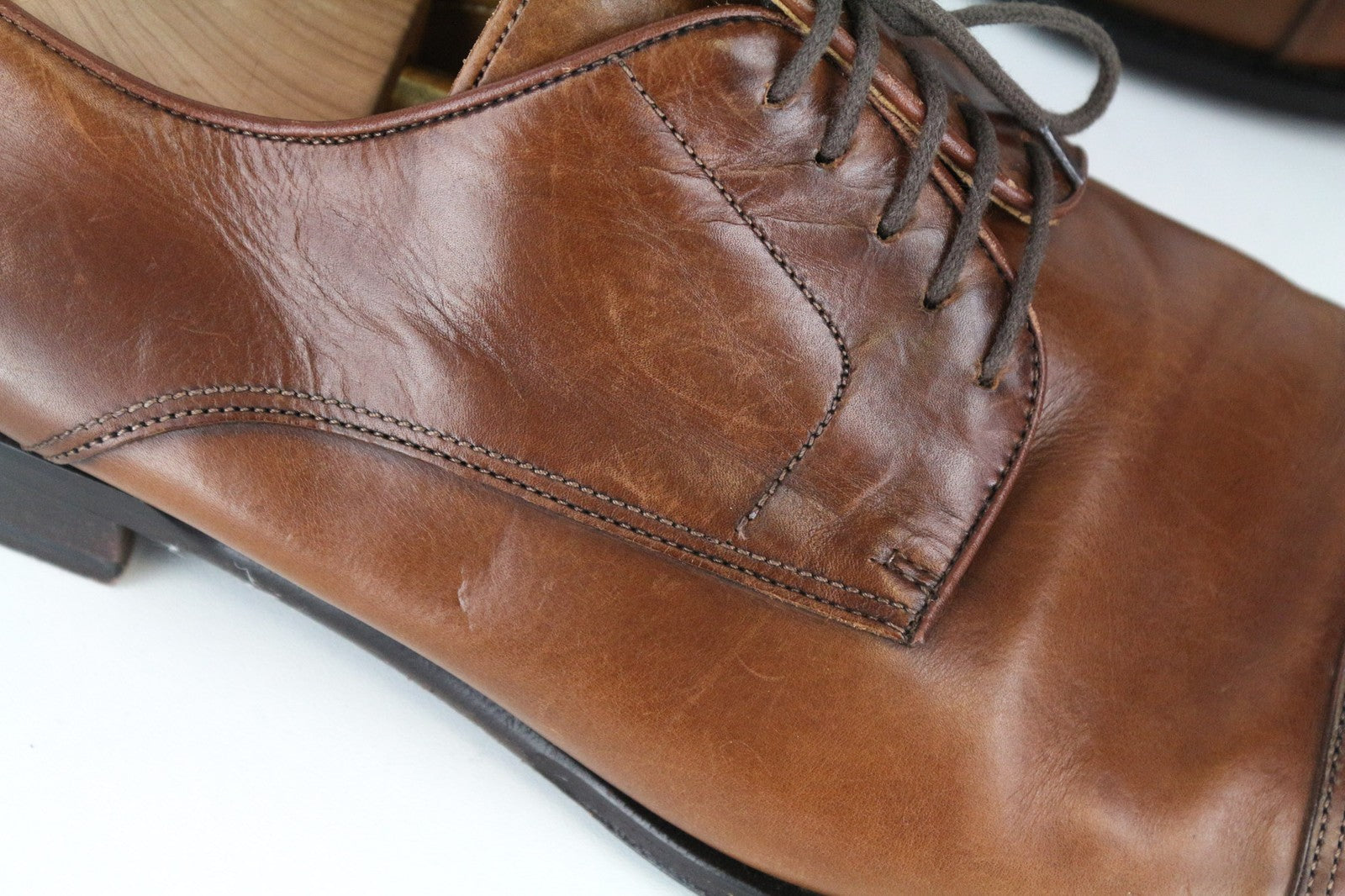 SUITSUPPLY Men's EU45 Brown Formal Shoes Leather Laced Classic Low-Top Design