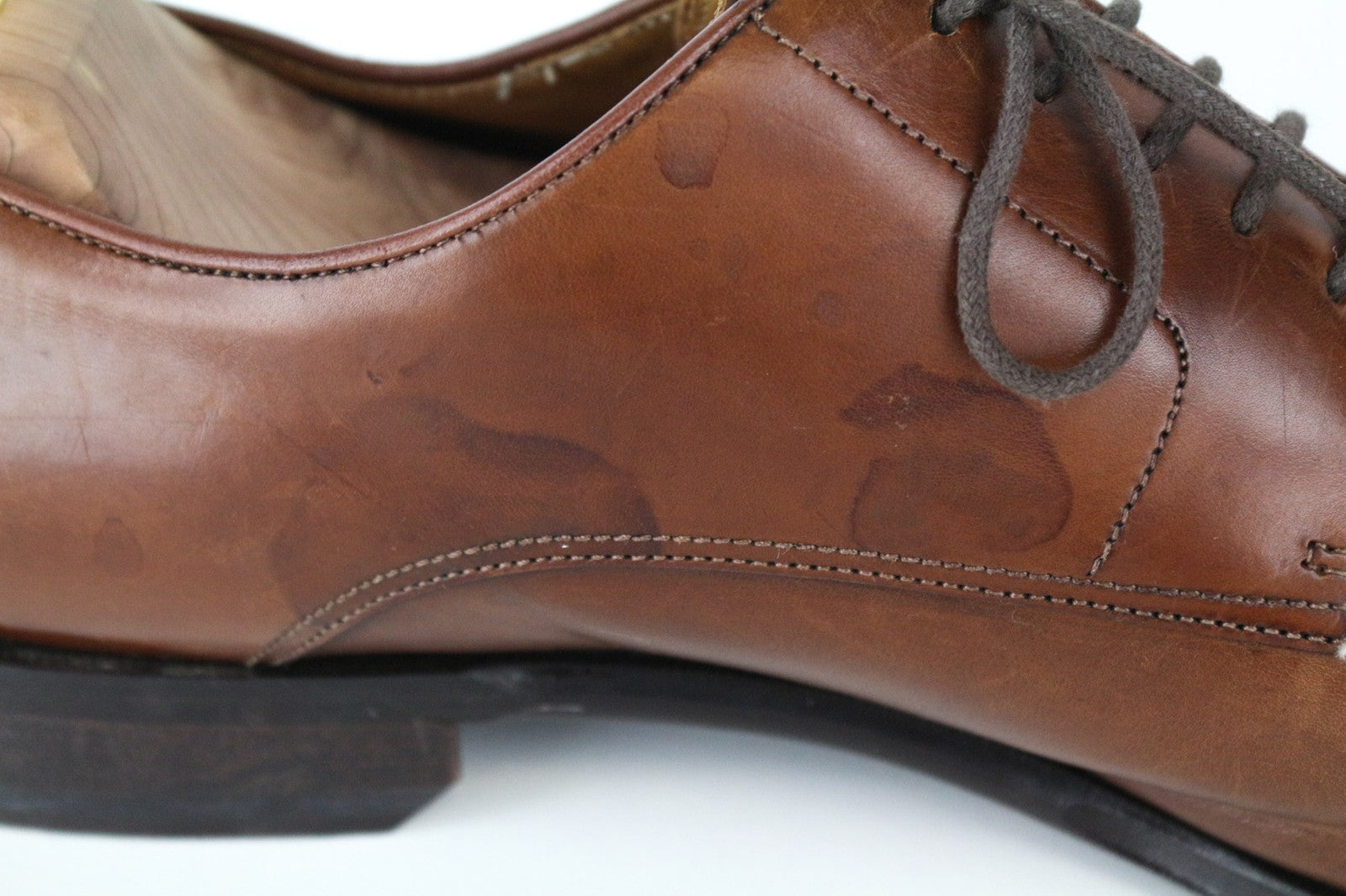 SUITSUPPLY Men's EU45 Brown Formal Shoes Leather Laced Classic Low-Top Design