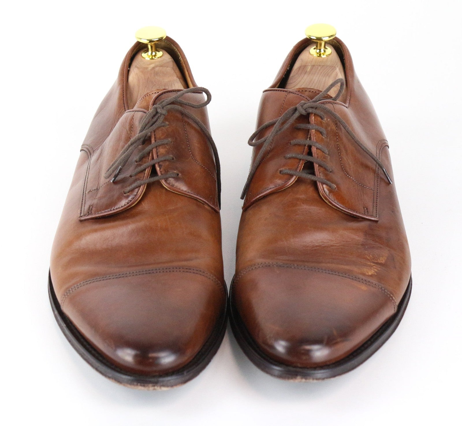 SUITSUPPLY Men's EU45 Brown Formal Shoes Leather Laced Classic Low-Top Design