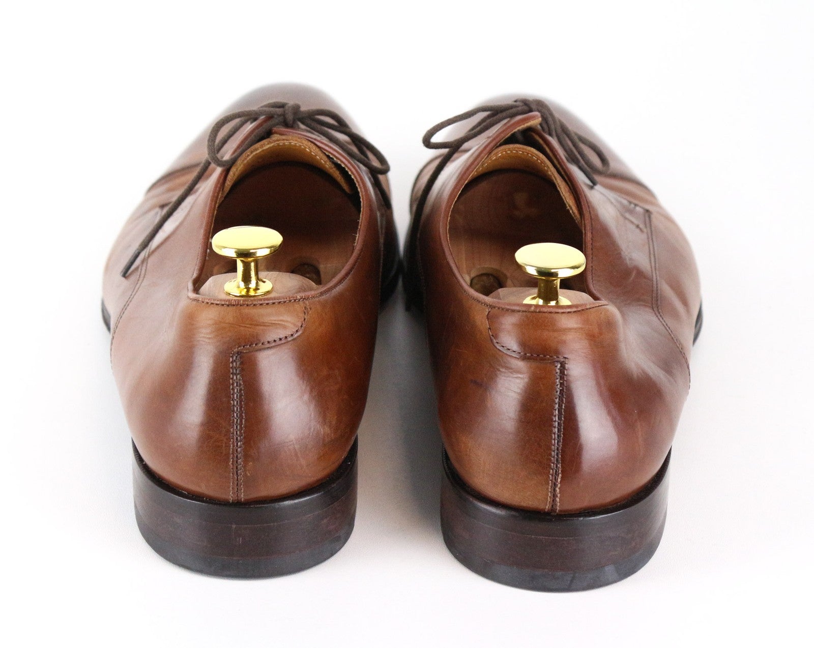 SUITSUPPLY Men's EU45 Brown Formal Shoes Leather Laced Classic Low-Top Design