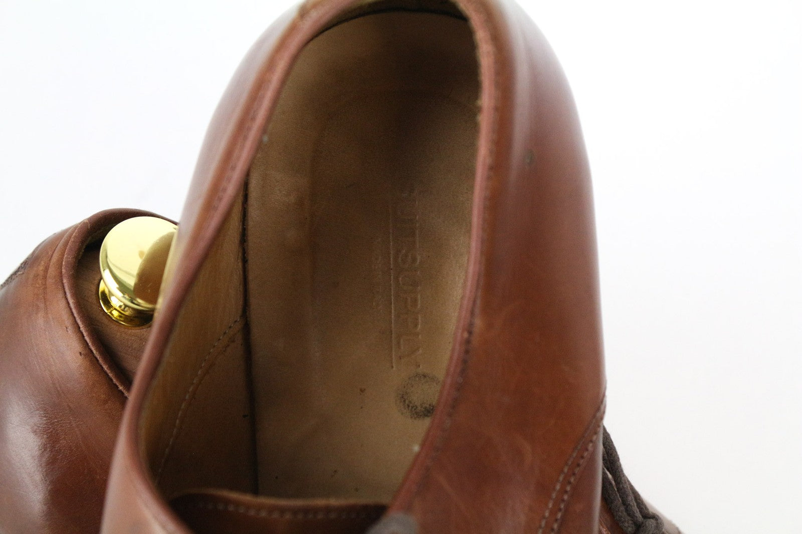 SUITSUPPLY Men's EU45 Brown Formal Shoes Leather Laced Classic Low-Top Design