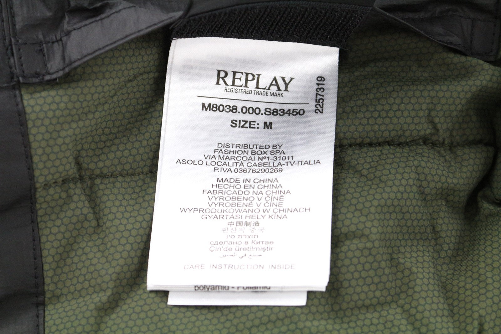 REPLAY Men's M Jacket Black Zip Snaps Lined Single-Breasted Back Logo Design