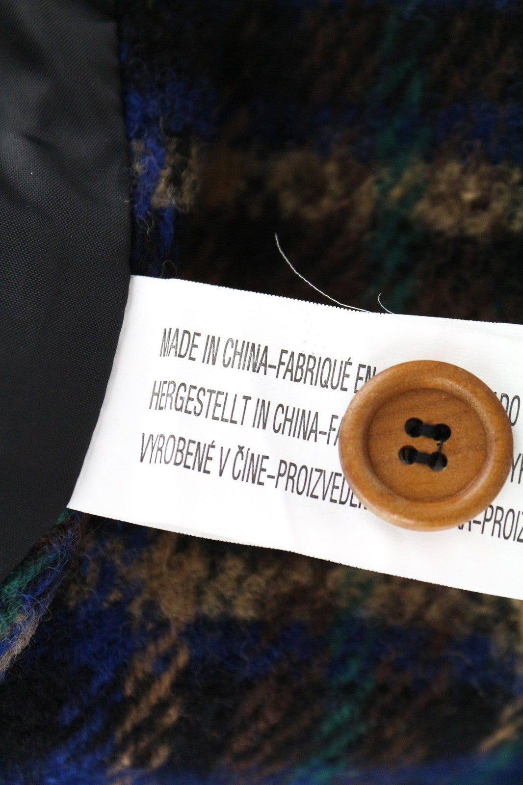 DESIGUAL Women's 40 Blue Checked Long Sleeve Wool Blend Single-Breasted Jacket