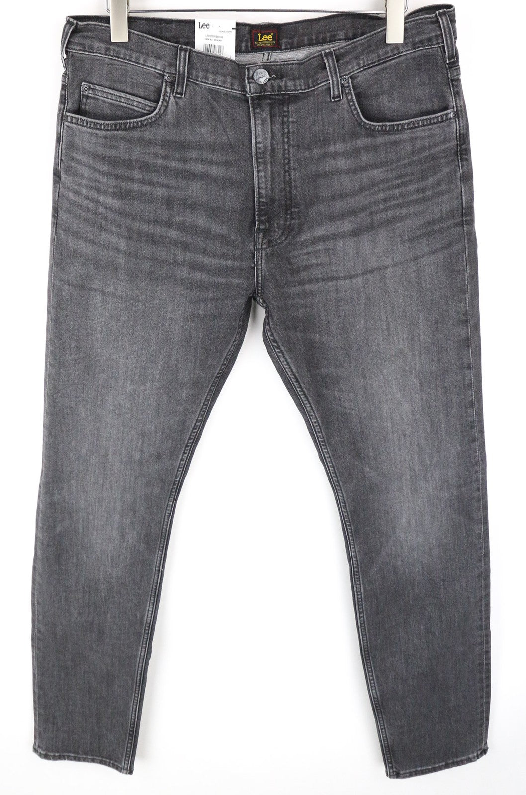 LEE Rider Men's W40/L32 Grey Slim Jeans 5-Pocket Washed Stretch Cotton Denim