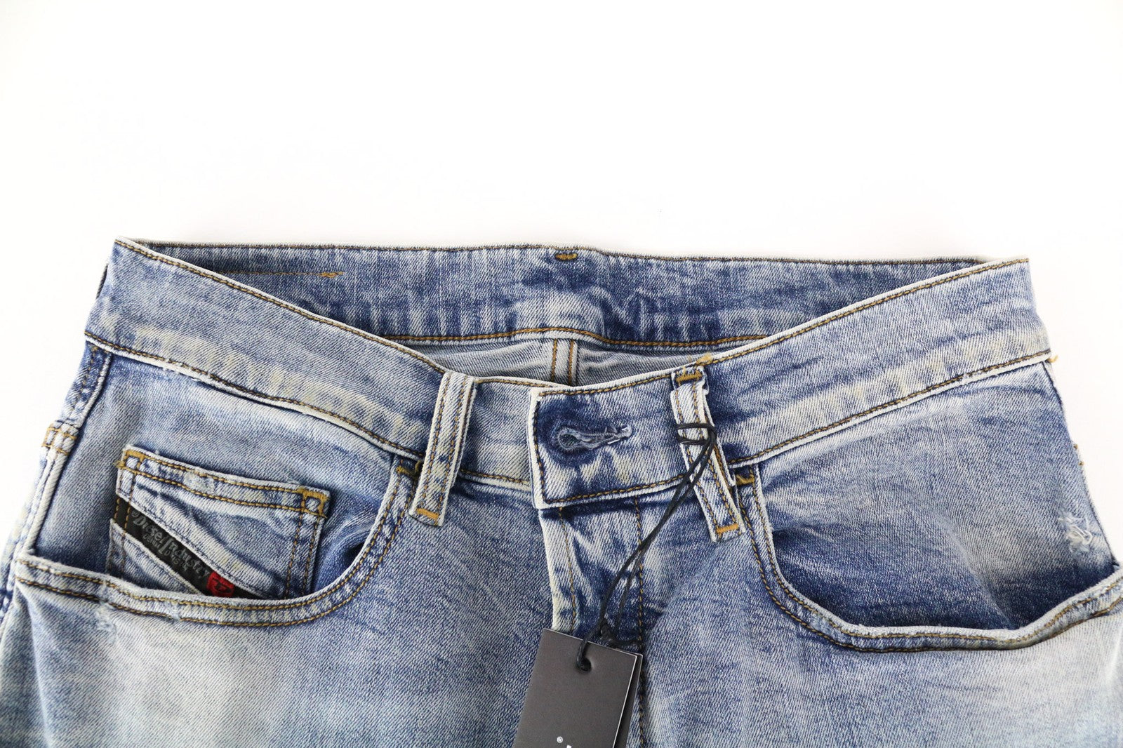 DIESEL D-Eetar 087AV vyriški džinsai W28/L32 morkų smailėjančio kirpimo, mėlyni, tamprūs džinsai 