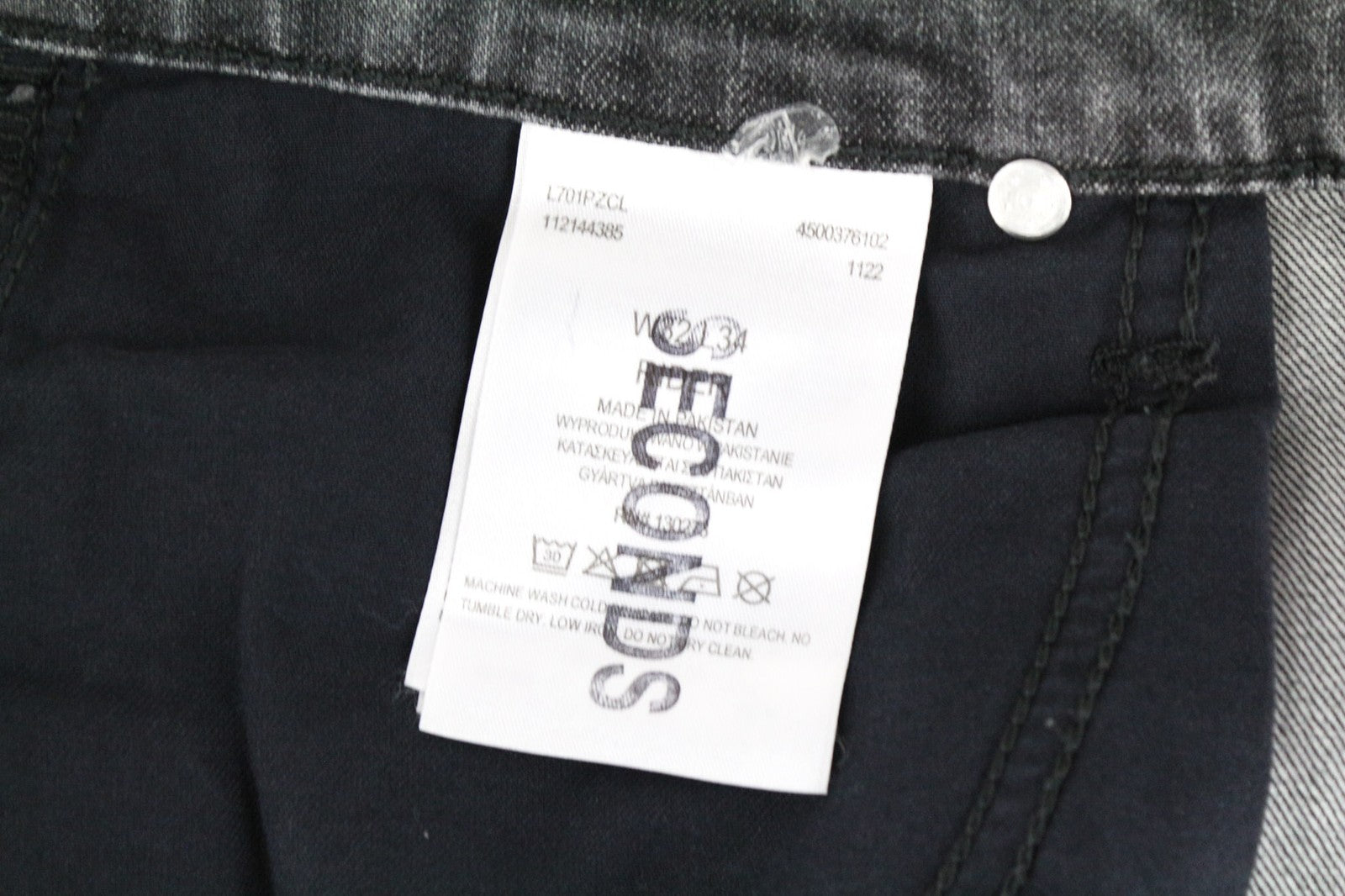 LEE Rider Men's W32/L34 Jeans Slim Grey Cotton Stretch Washed 5-Pockets