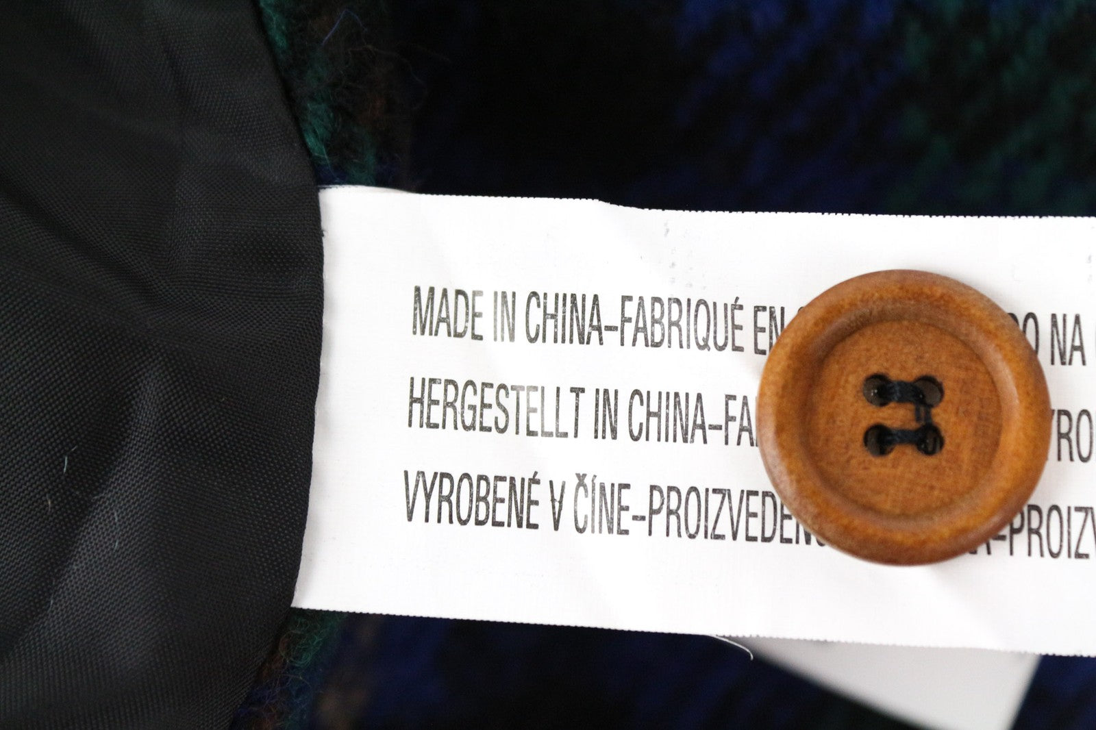 DESIGUAL Women's 36 Blue Checked Wool Blend Long Sleeve Single-Breasted Jacket