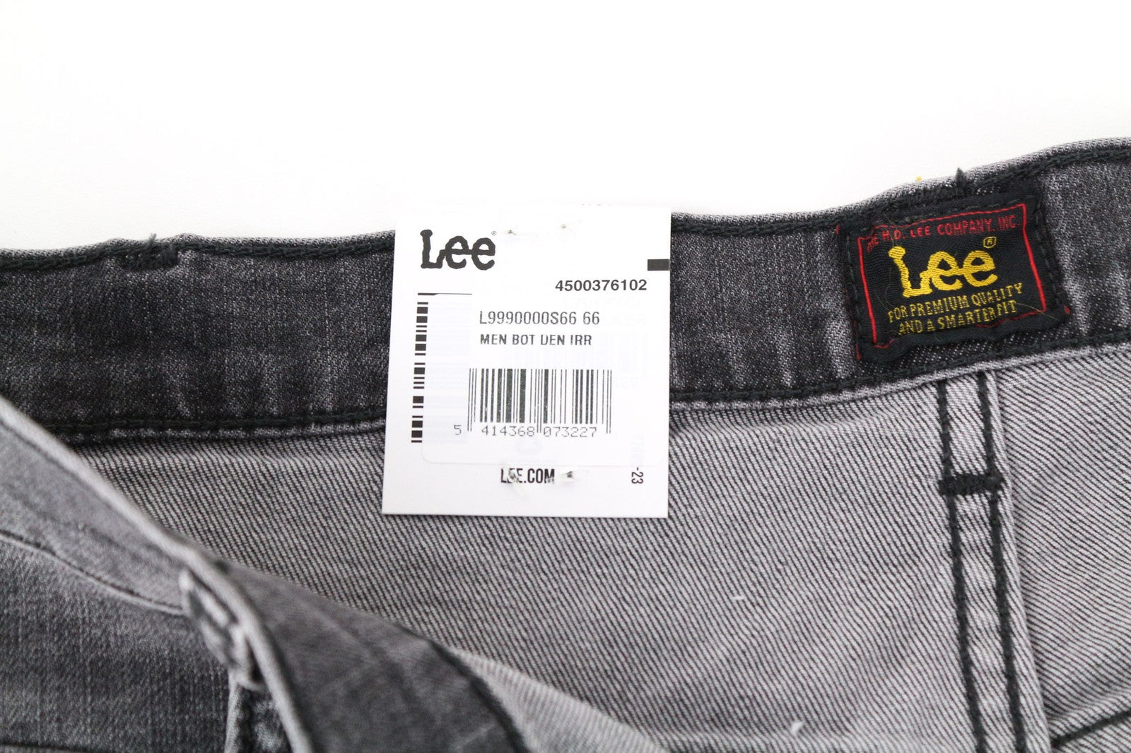 LEE Rider Men's W38/L32 Slim Washed Grey Stretch Cotton Jeans Casual Fit