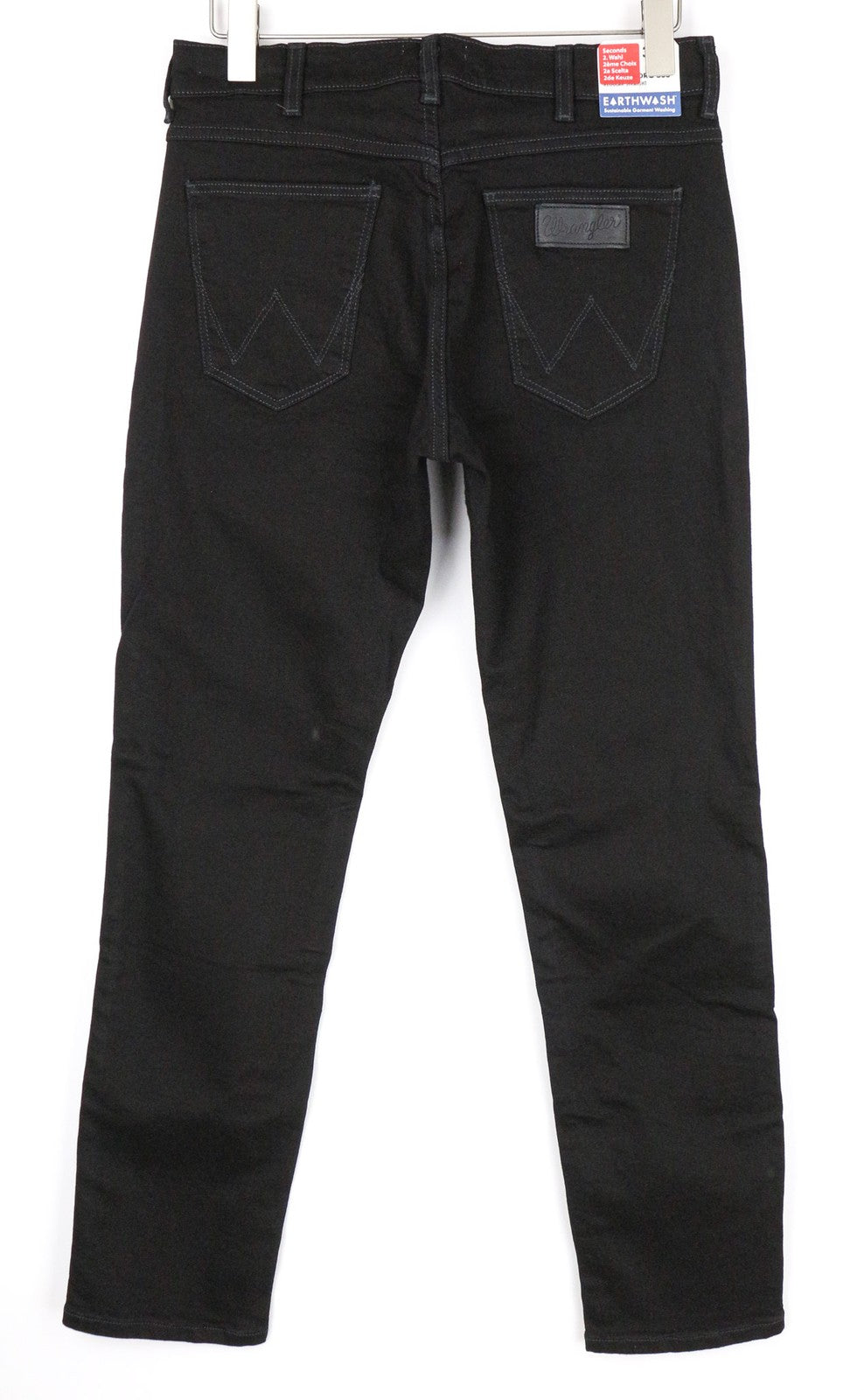 WRANGLER Greensboro Men's W36/L34 Straight Fit Jeans Black Stretch Denim