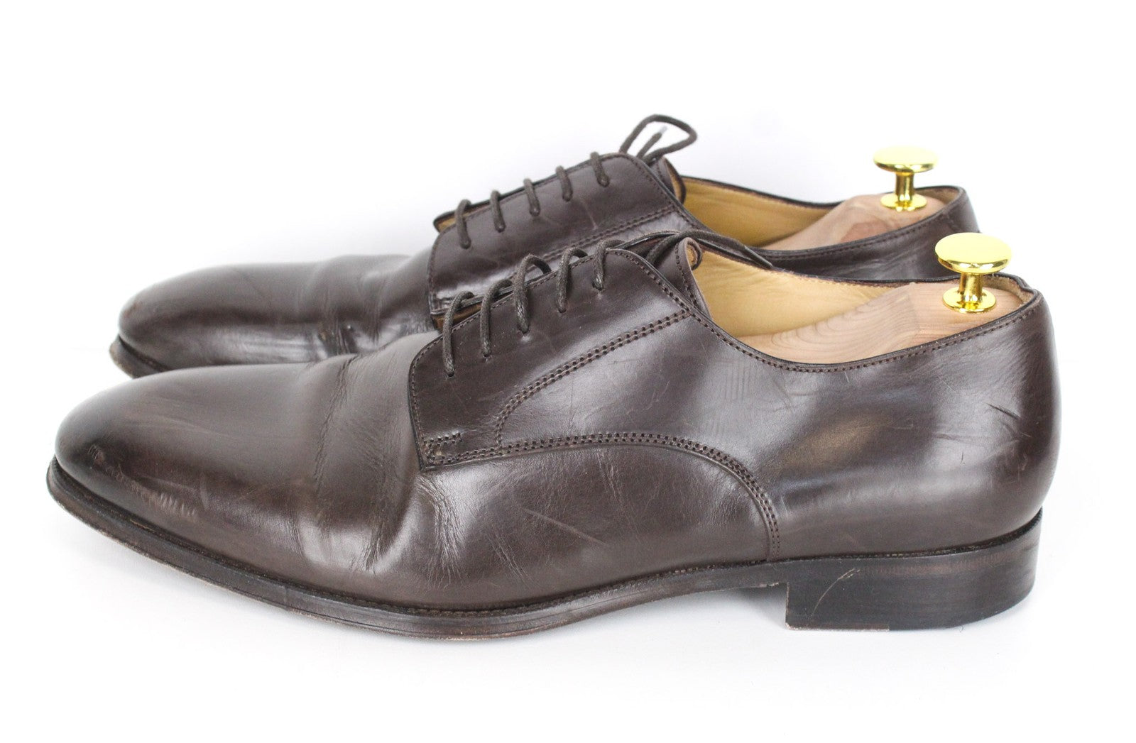 SUITSUPPLY Men's Formal EU43.5 Dark Brown Leather Laced Shoes