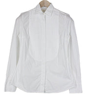 SUISTUDIO Dexter Women's 36R White Cotton Blend Stretch Shirt Long Sleeve