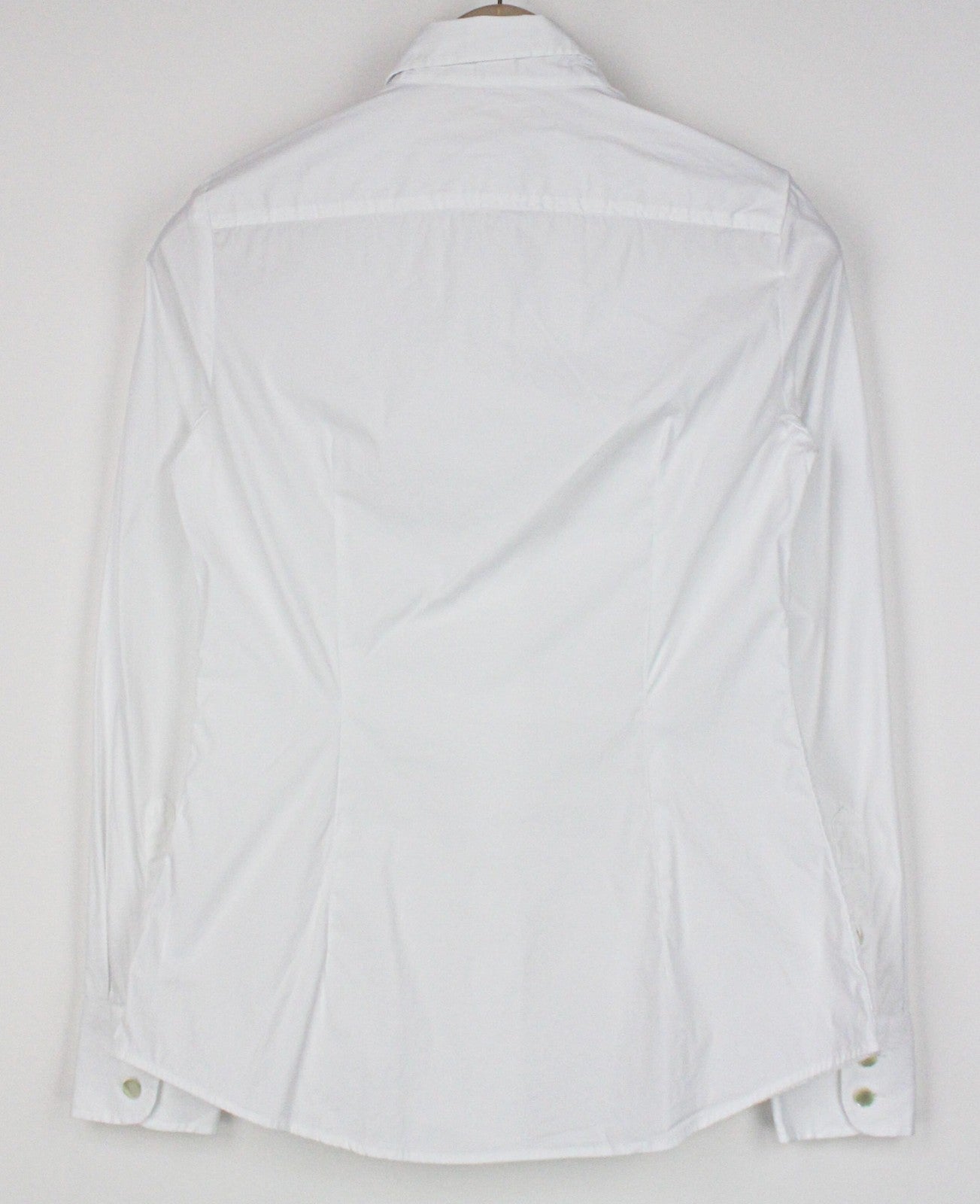 SUISTUDIO Dexter Women's 36R White Cotton Blend Stretch Shirt Long Sleeve