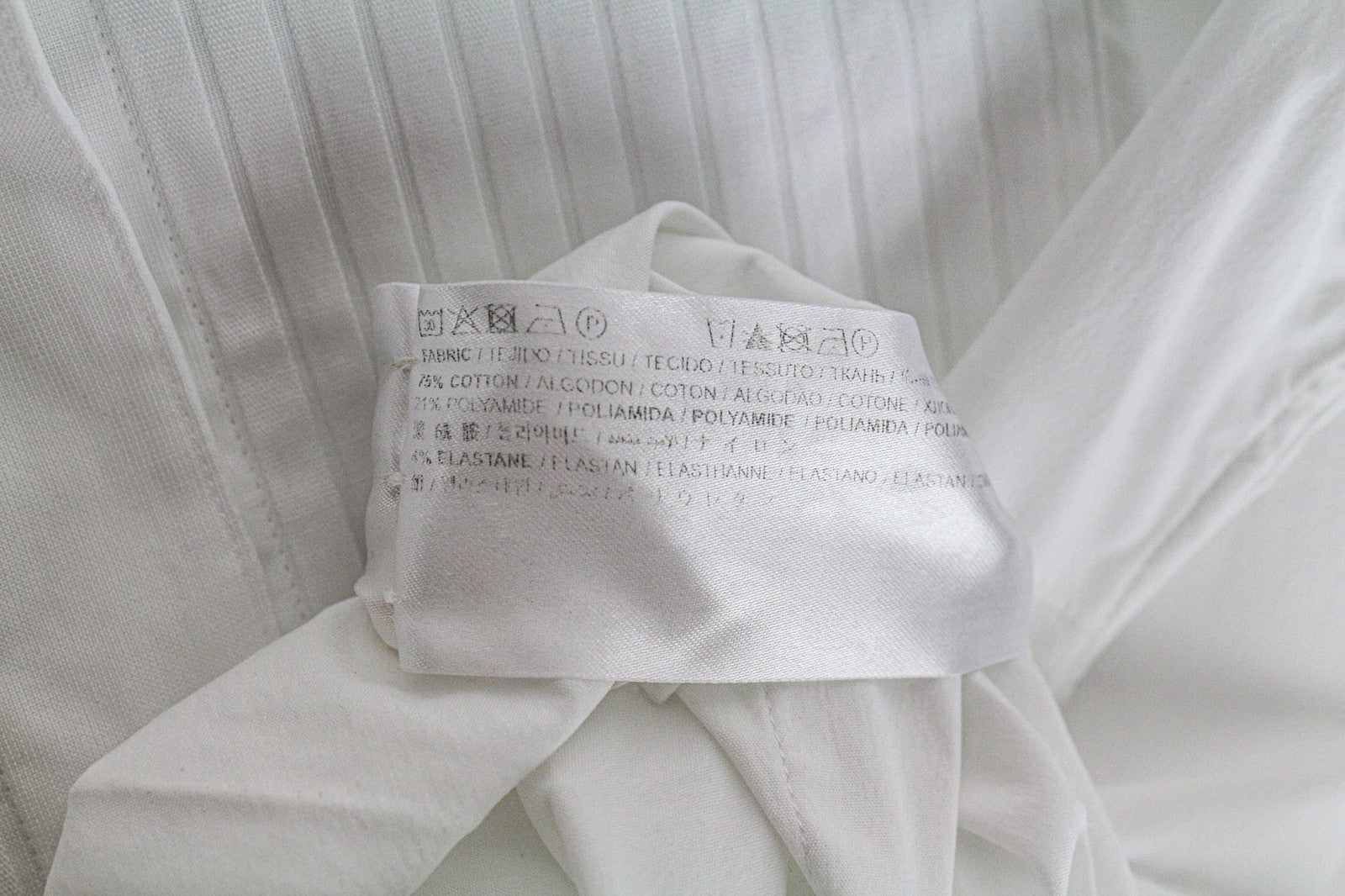 SUISTUDIO Dexter Women's 36R White Cotton Blend Stretch Shirt Long Sleeve