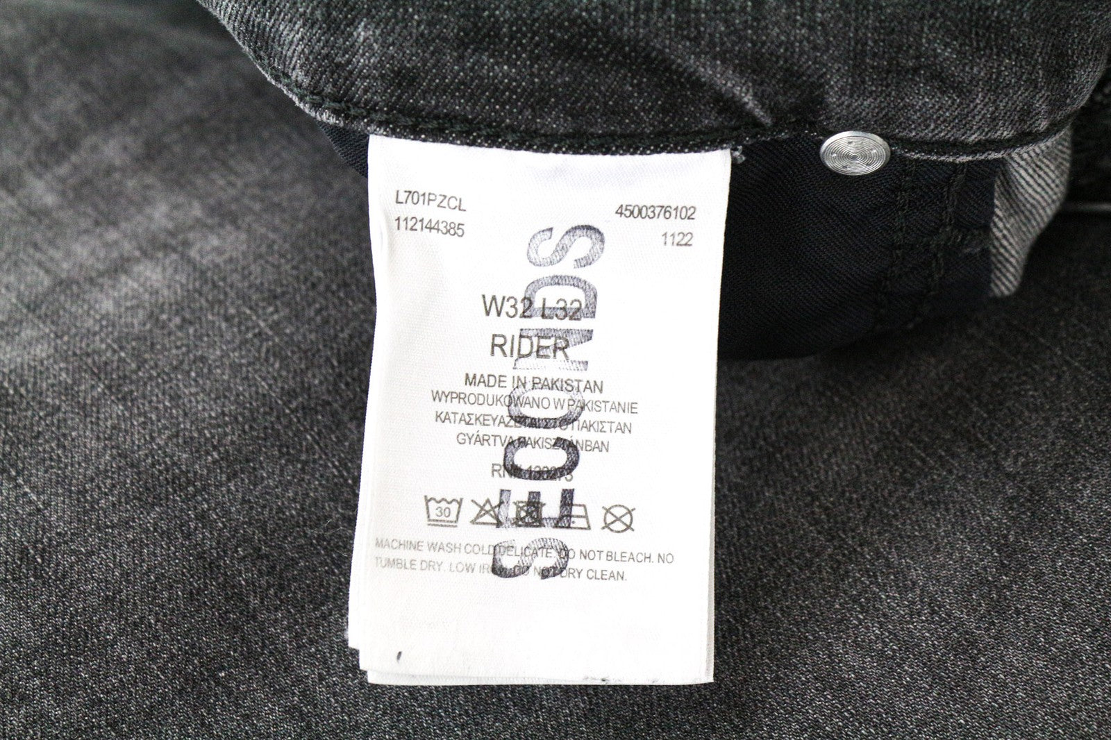 LEE Rider Men's W32/L32 Grey Stretch Slim Jeans Denim Wash 5-Pocket