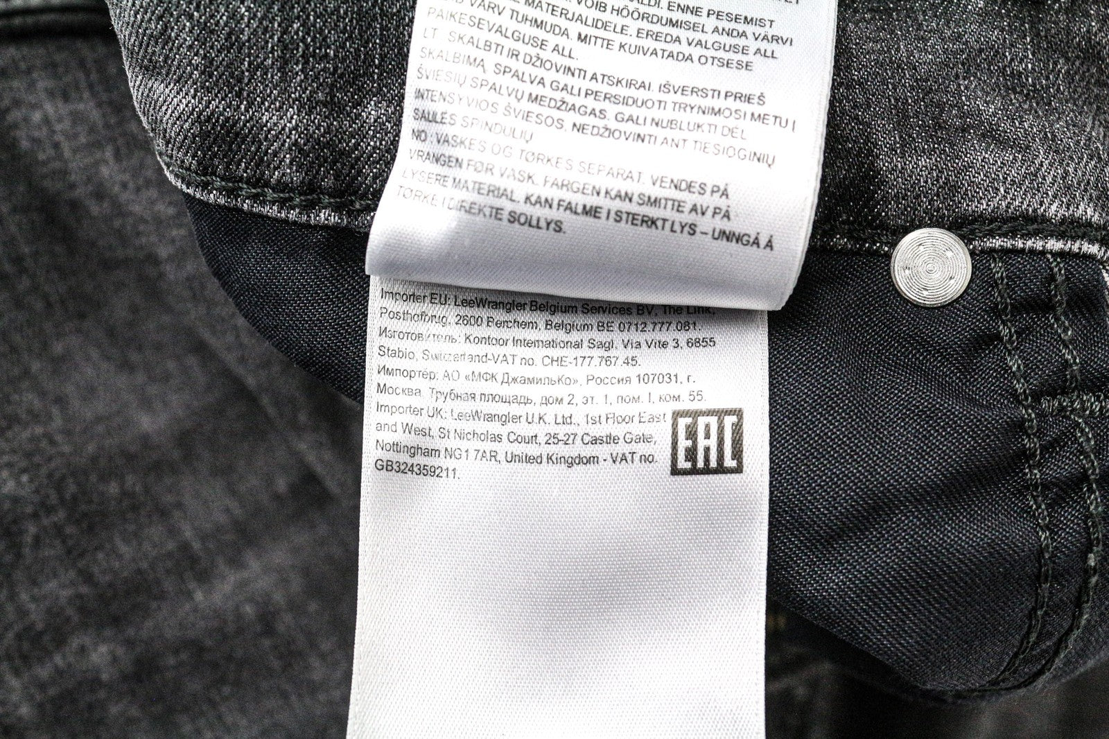 LEE Rider Men's W38/L32 Grey Slim Fit Stretch Jeans Washed Look Denim