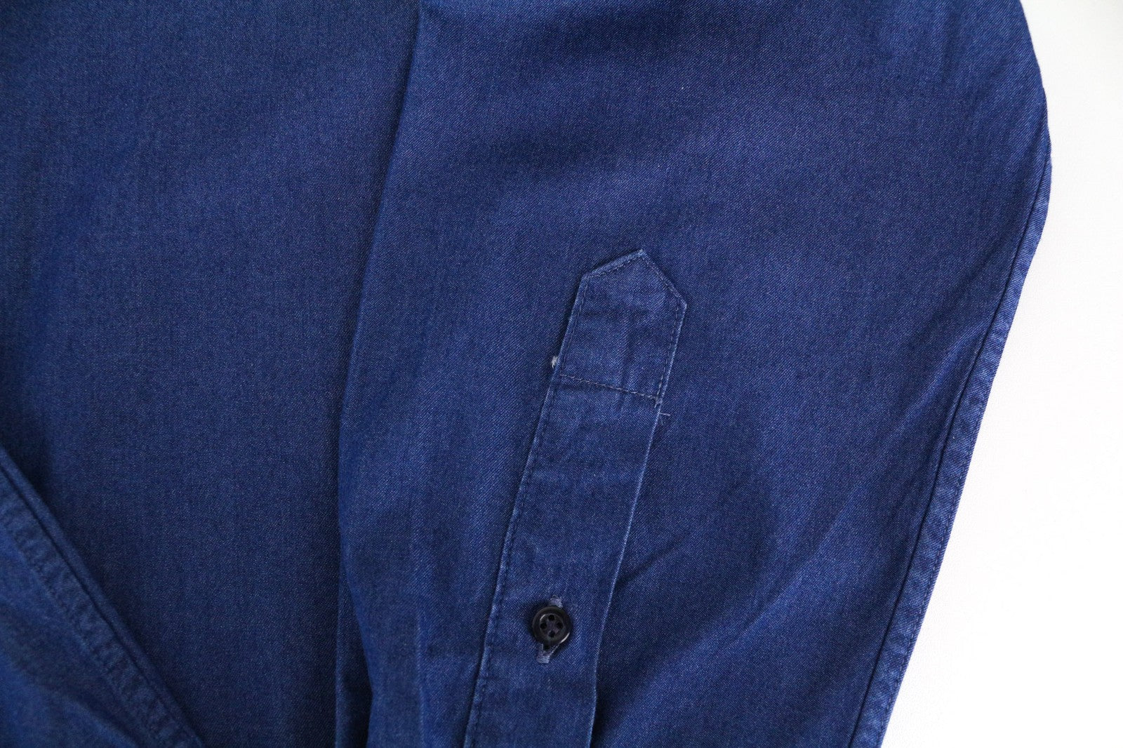 SUITSUPPLY Men's ~S Long Sleeve Polo Cotton T-Shirt Blue Denim Look