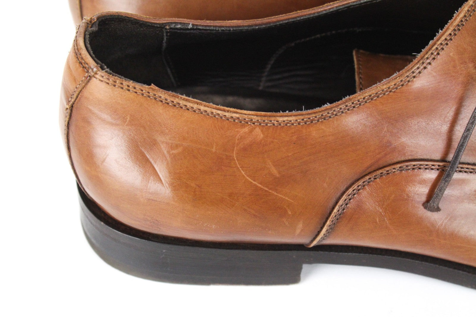 SUITSUPPLY Men's Formal EU44.5 Mid Brown Leather Lace-Up Low Shoes