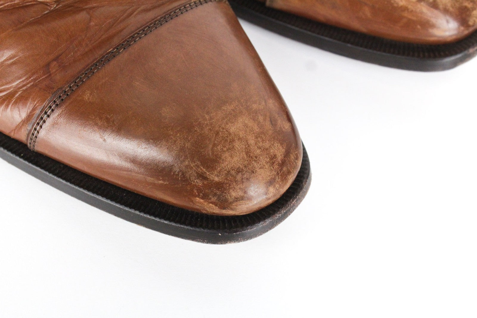 SUITSUPPLY Men's Formal EU44.5 Mid Brown Leather Lace-Up Low Shoes