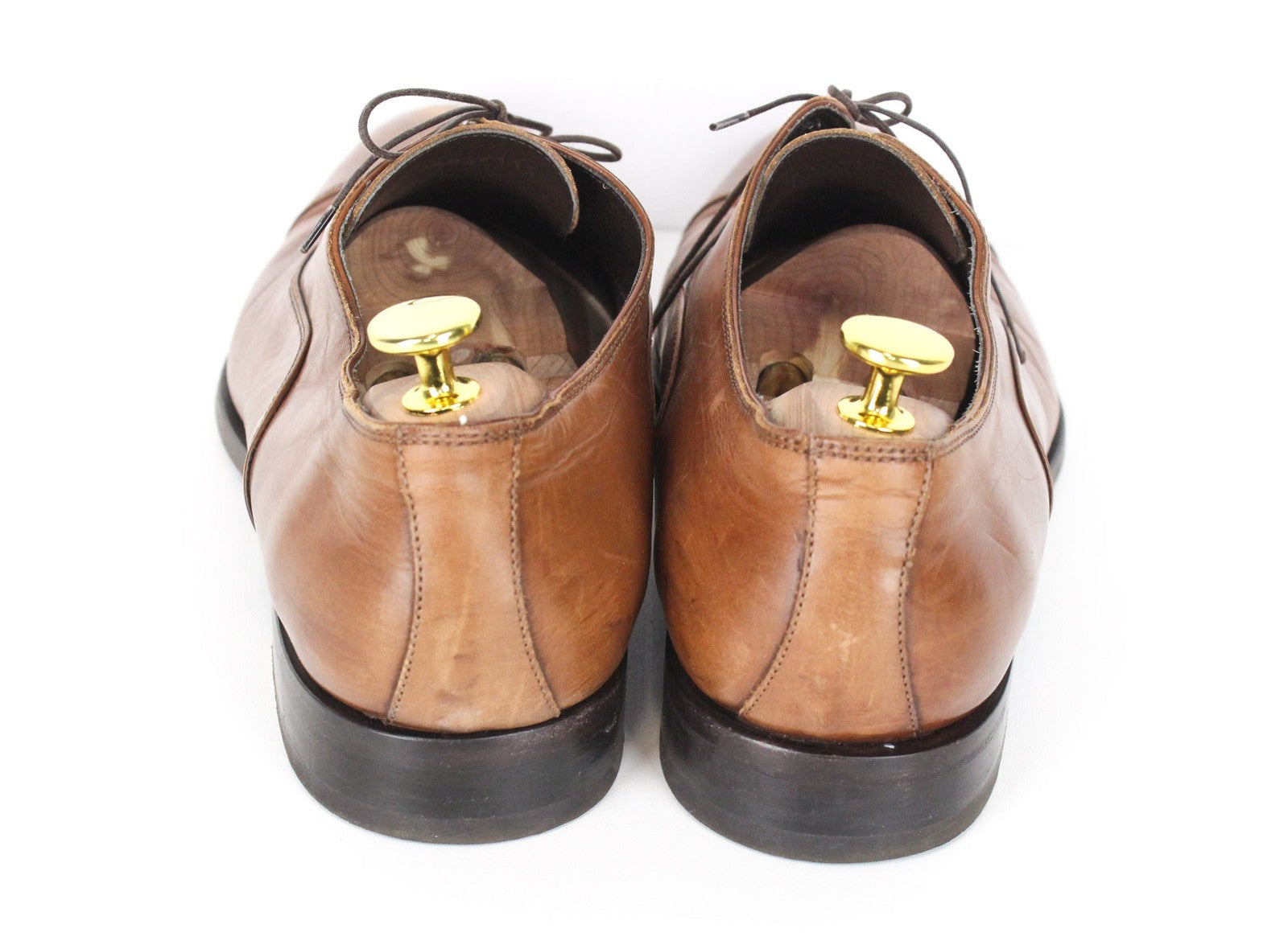 SUITSUPPLY Men's Formal EU44.5 Mid Brown Leather Lace-Up Low Shoes