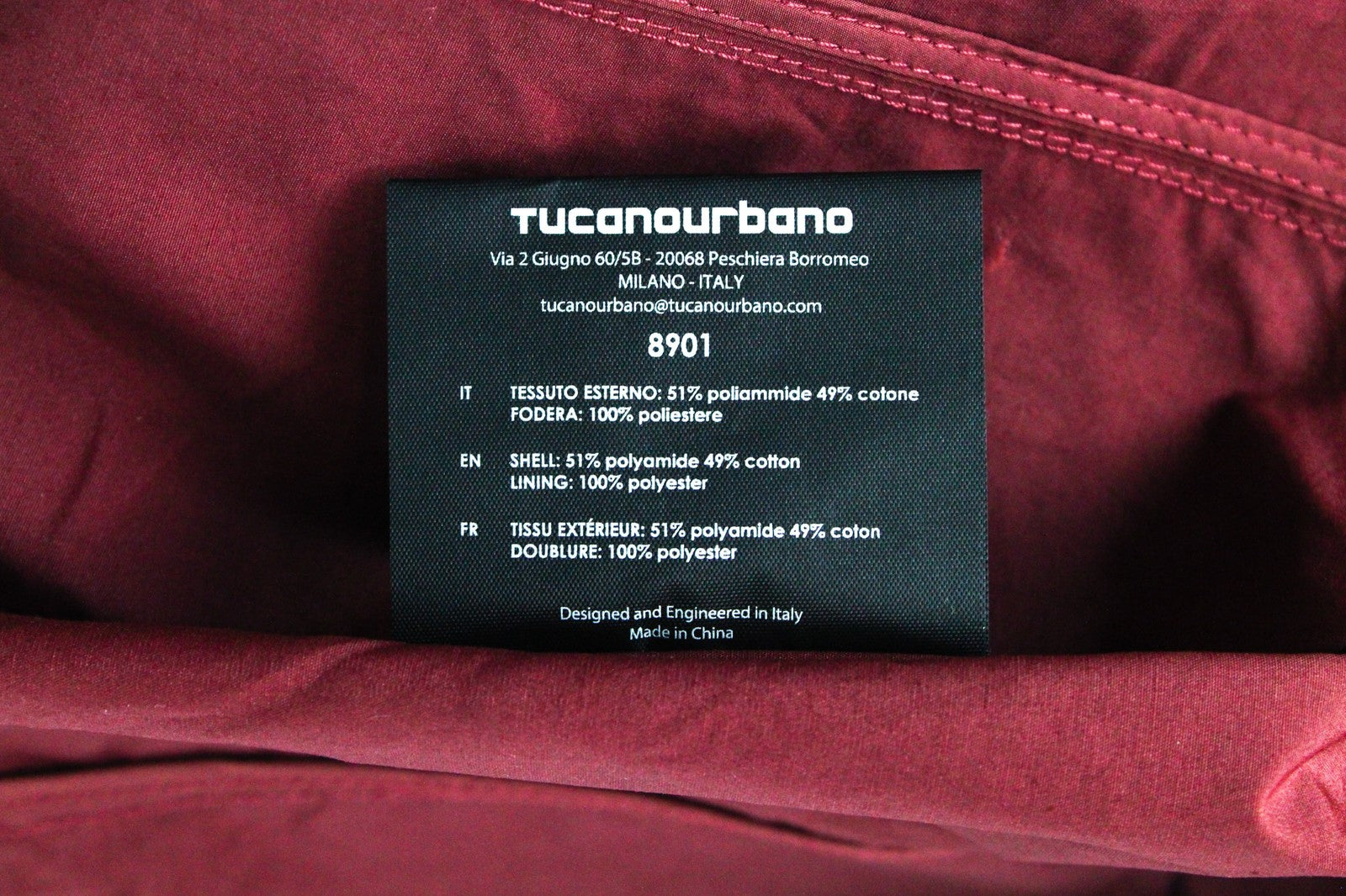 TUCANO URBANO Febo Men's L Red Windproof Jacket Cotton Blend with Collar