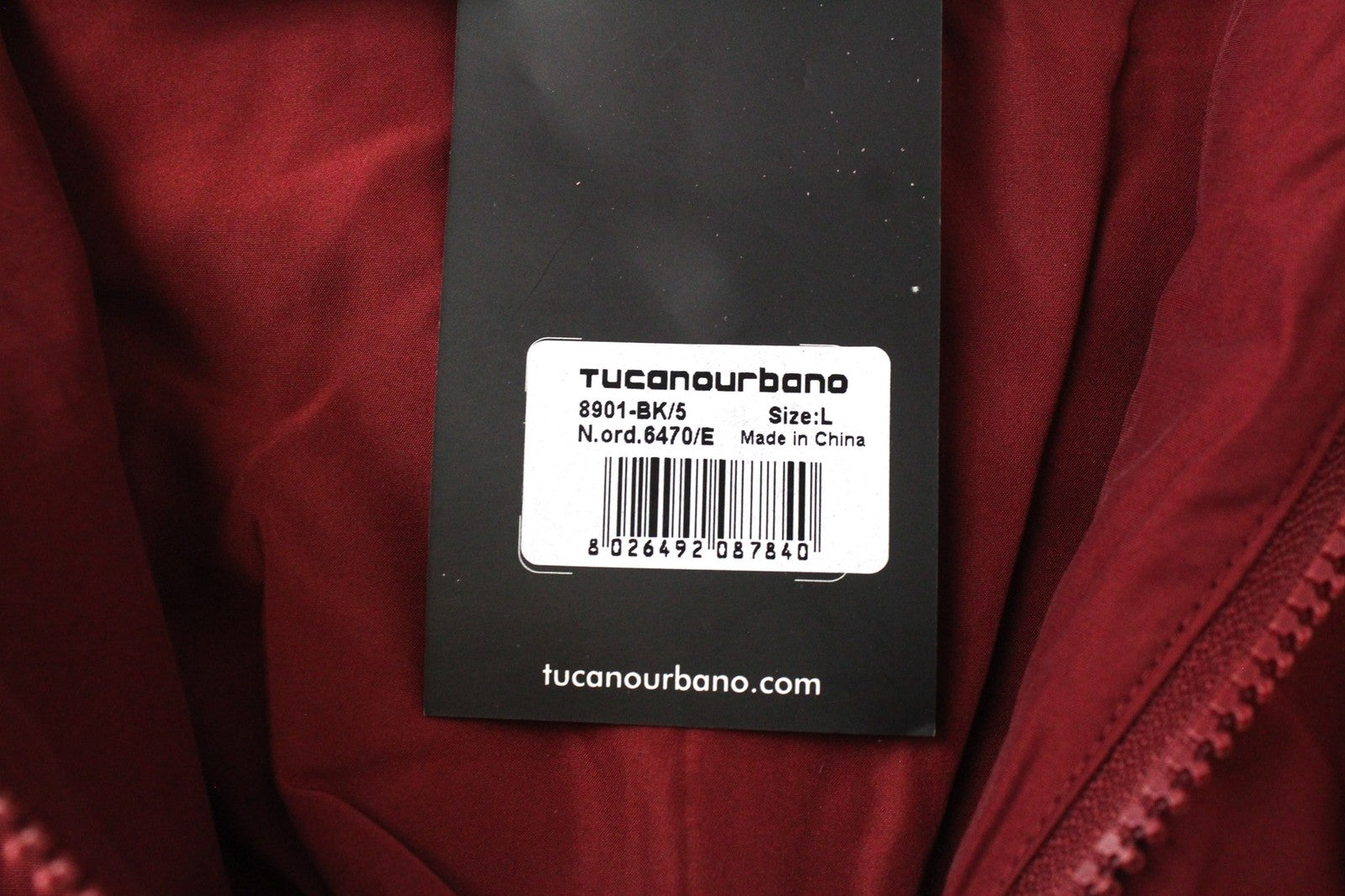 TUCANO URBANO Febo Men's L Red Windproof Jacket Cotton Blend with Collar