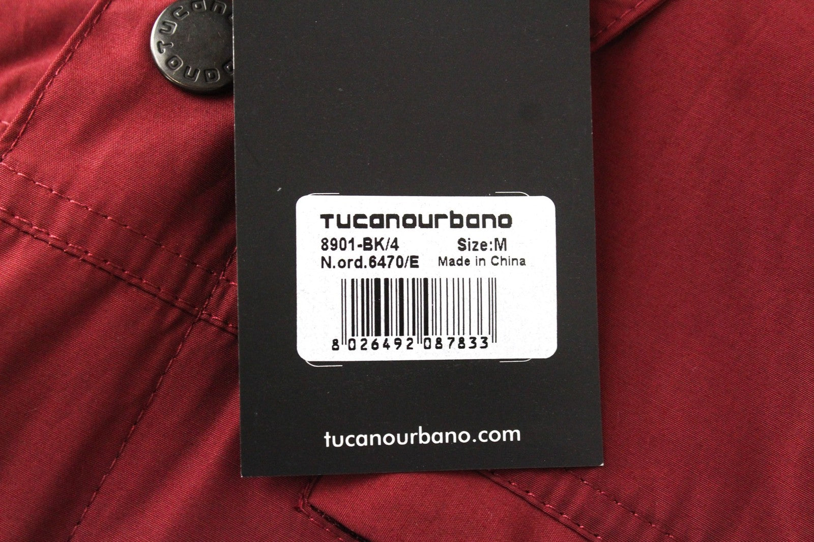 TUCANO URBANO Febo Men's M Red Windproof Jacket Cotton Snap Closure