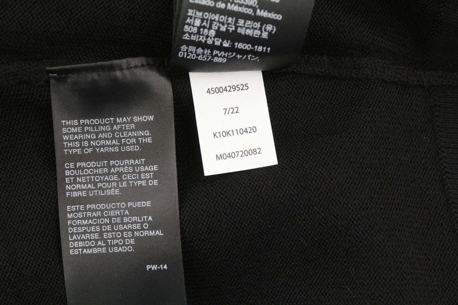 CALVIN KLEIN Merino Rws Turtle Men Jumper M Black Knitted Logo Pullover RRP189