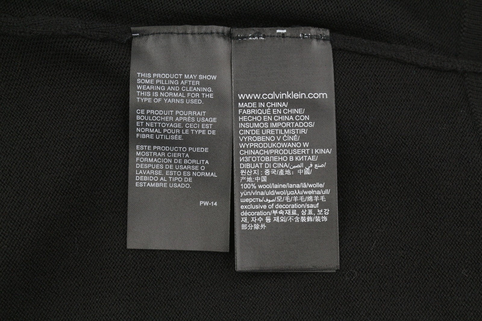 CALVIN KLEIN Merino Rws Turtle Men Jumper M Black Knitted Logo Pullover RRP189