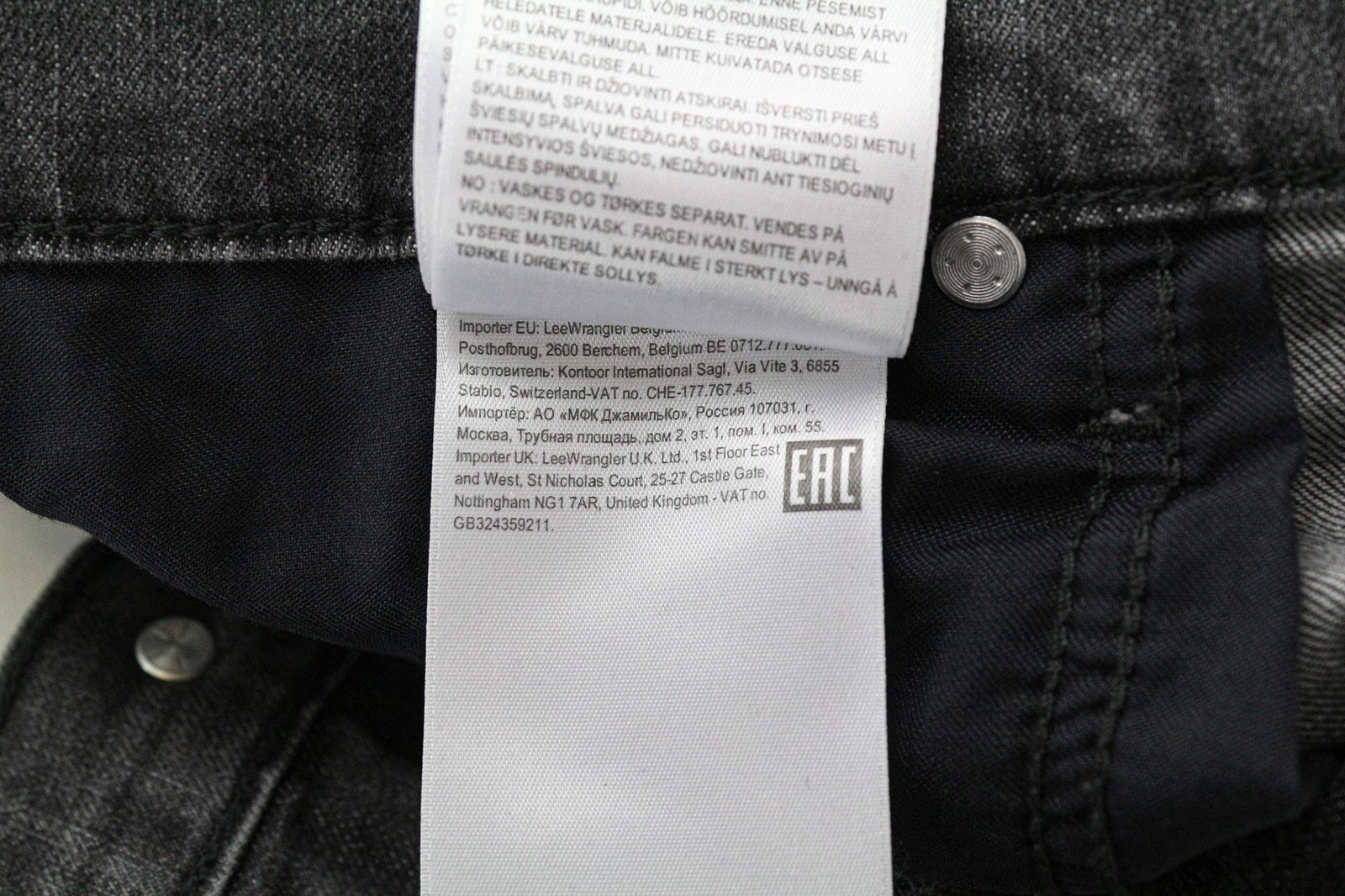 LEE Rider Jeans W34/L34 Men's Grey Stretch Denim Slim Straight Fit Classic Zip