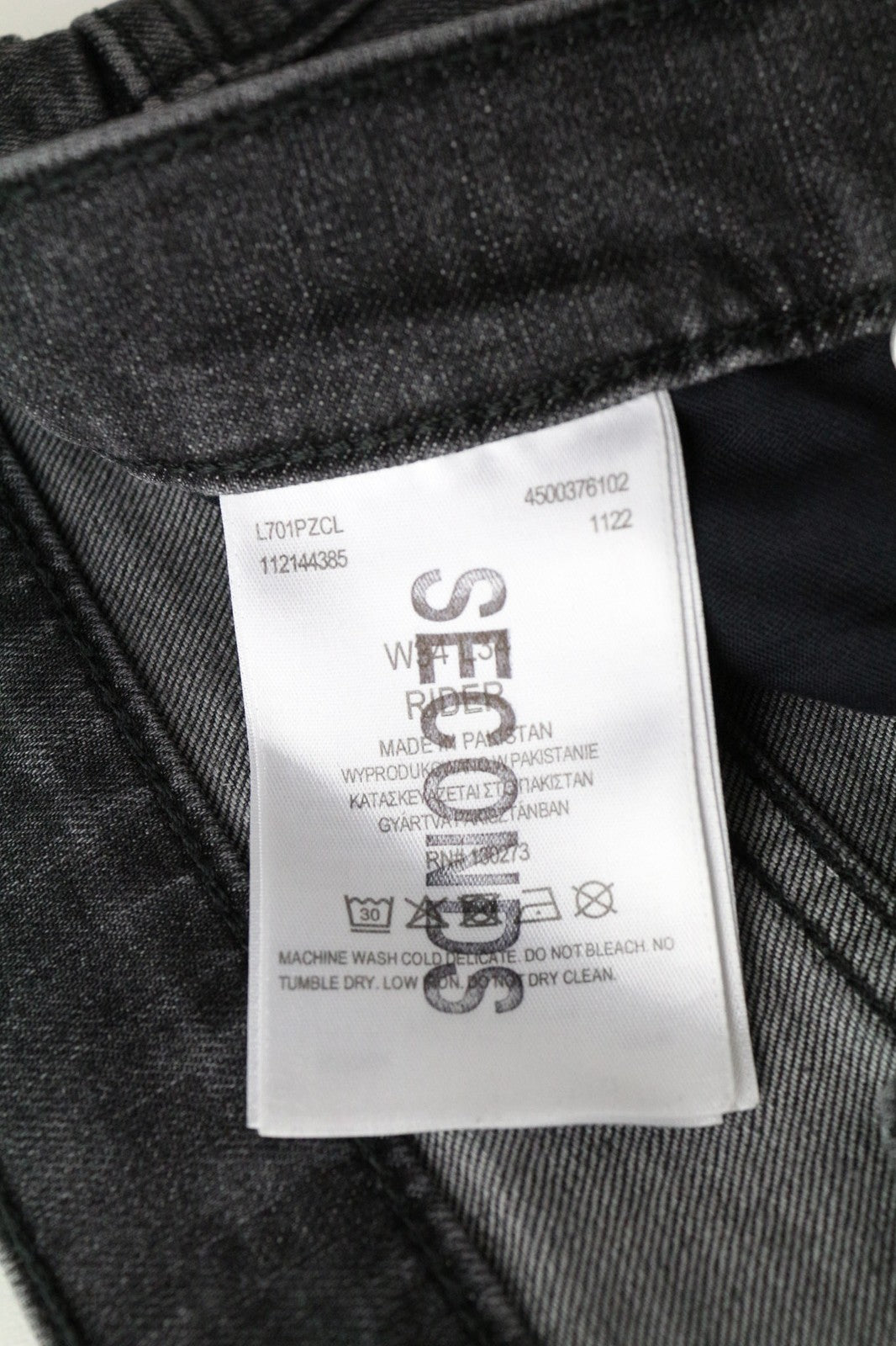 LEE Rider Jeans W34/L34 Men's Grey Stretch Denim Slim Straight Fit Classic Zip