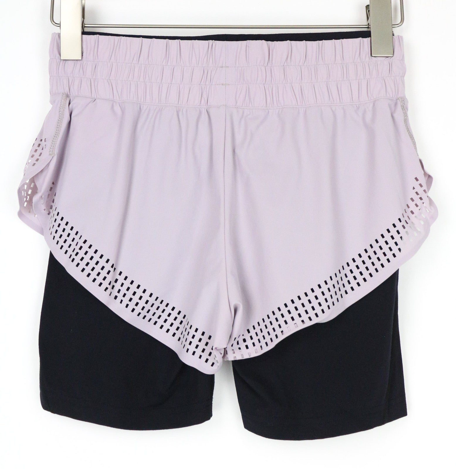 SWEATY BETTY Aerial 2in1 Pink Women's Shorts S Stretch Dance Workout Layered