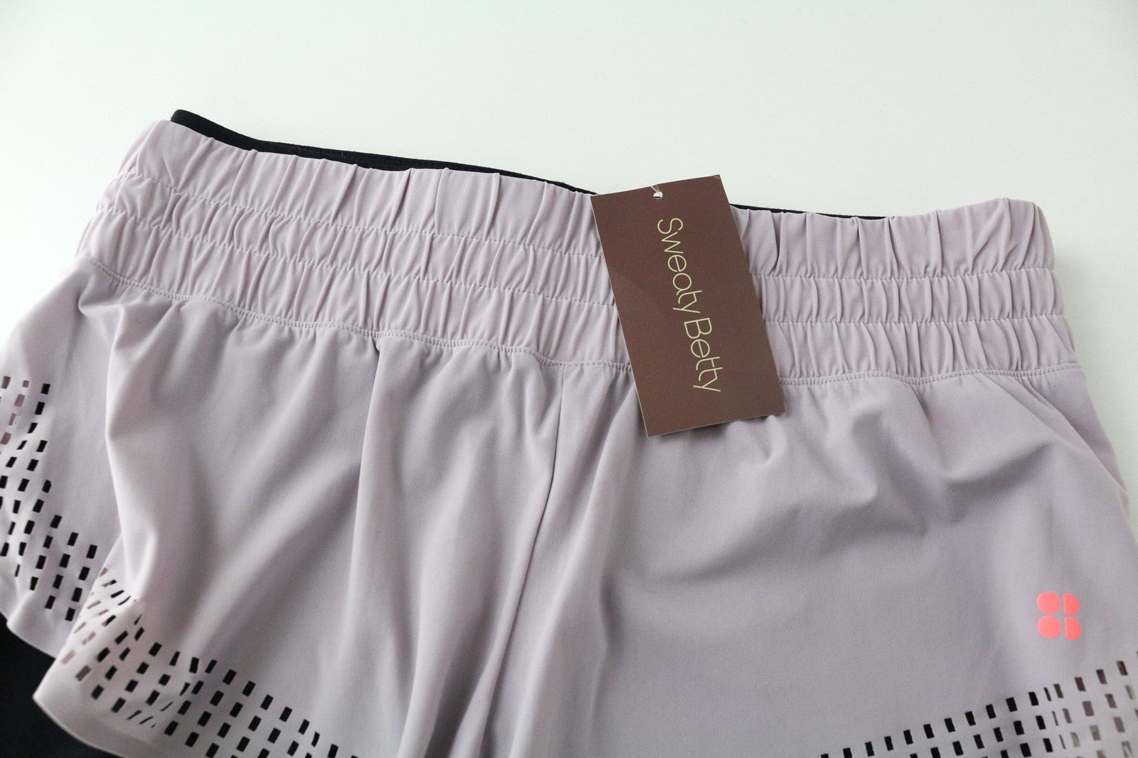 SWEATY BETTY Aerial 2in1 Pink Women's Shorts S Stretch Dance Workout Layered