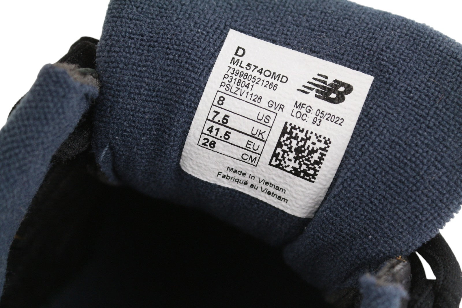 NEW BALANCE 574 Men Sneakers EU41.5 Black Leather Low Top Lace Comfort Trainers